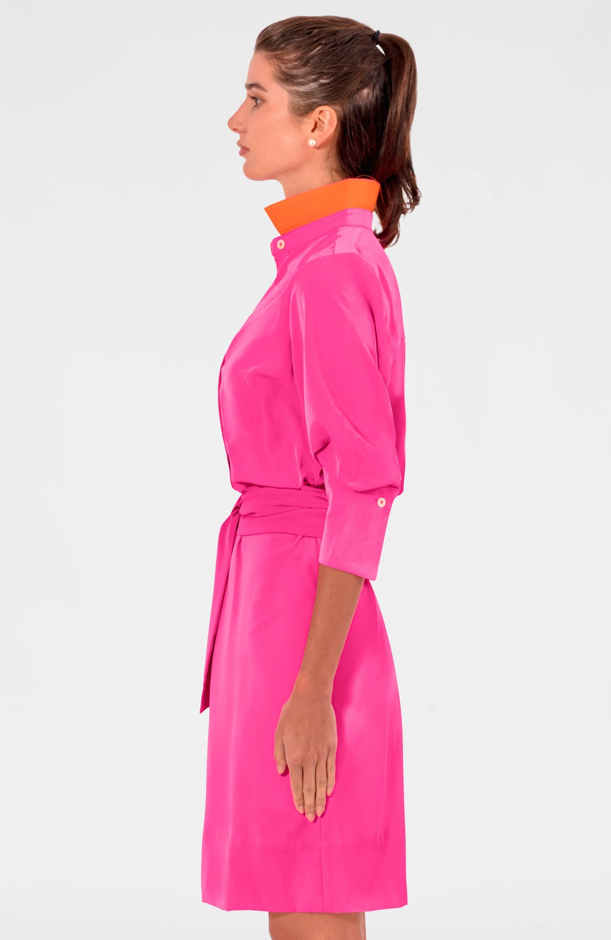 The Sophisticate Dress - Silky Heaven Shocking Pink