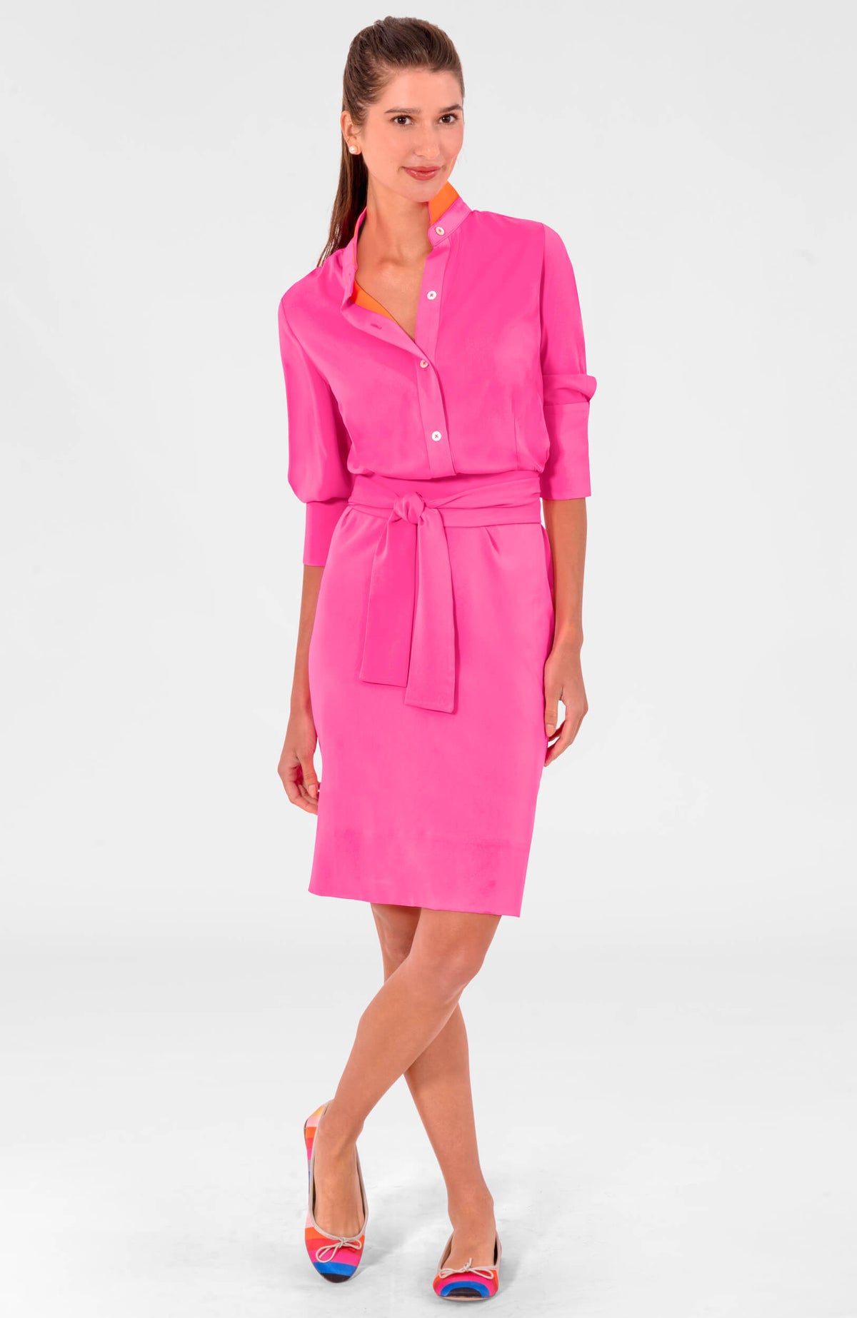 The Sophisticate Dress - Silky Heaven Shocking Pink