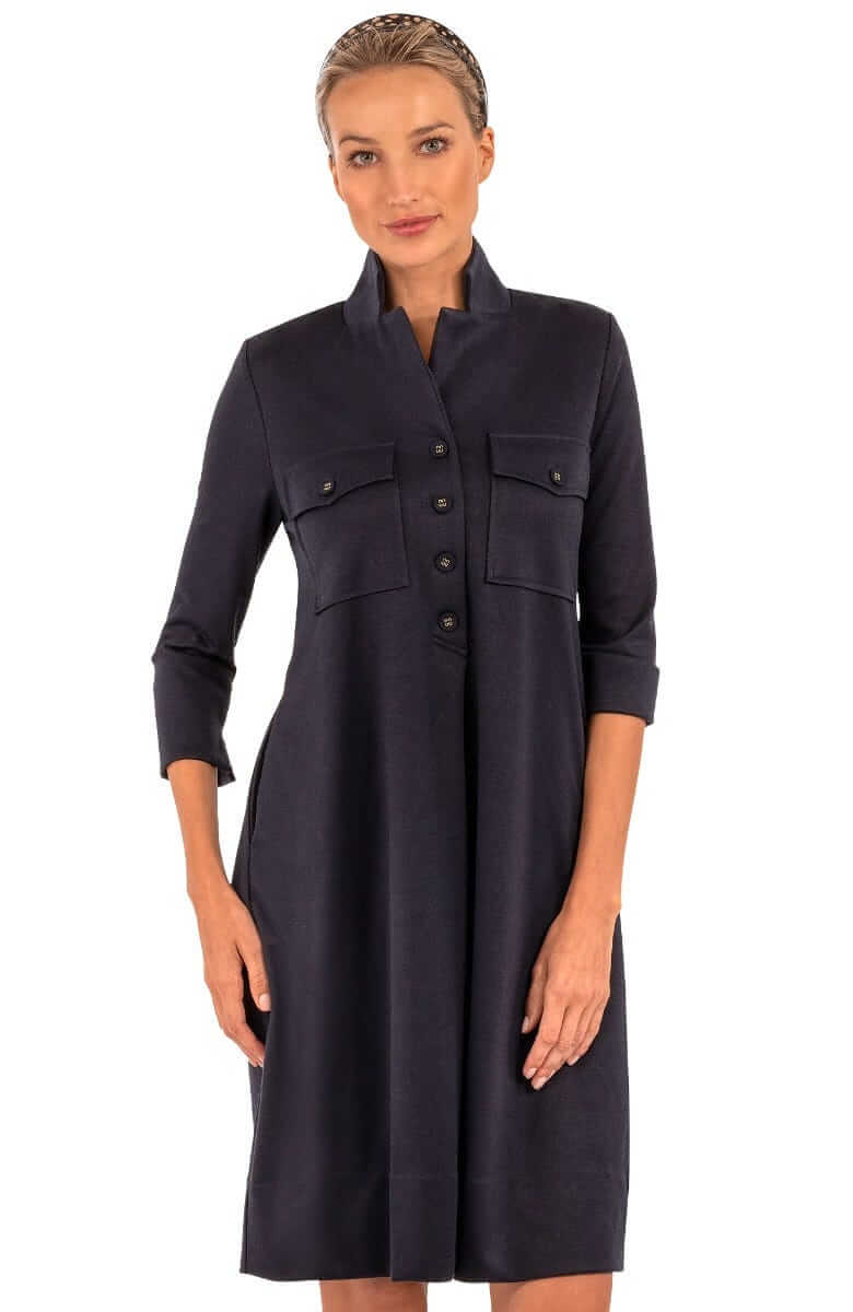 Ponte Alli Dress - Uptown Girl Navy