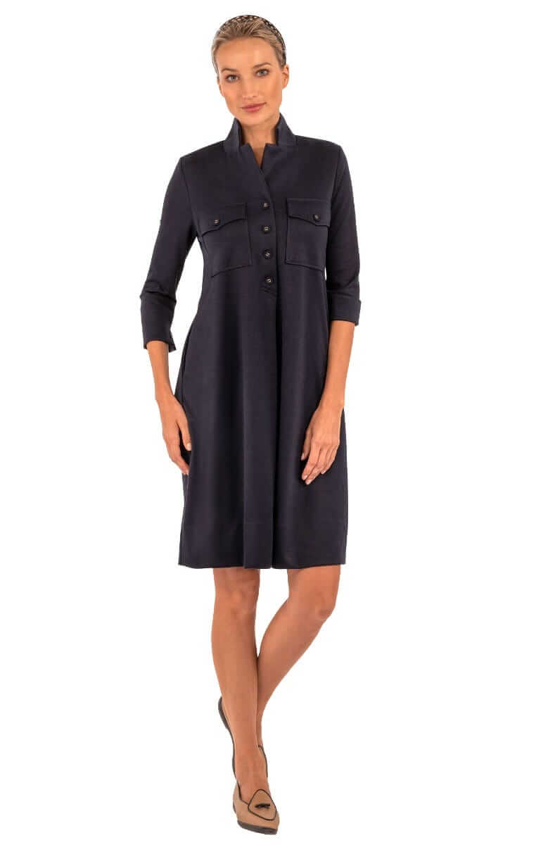 Ponte Alli Dress - Uptown Girl Navy