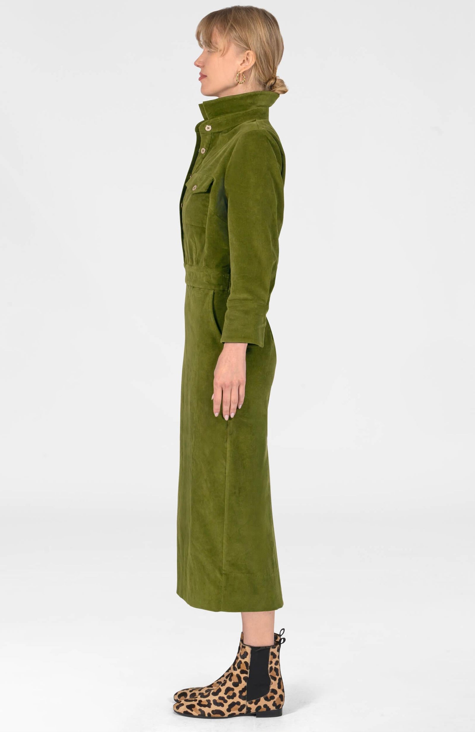 Shake It Up Dress - Corduroy Olive