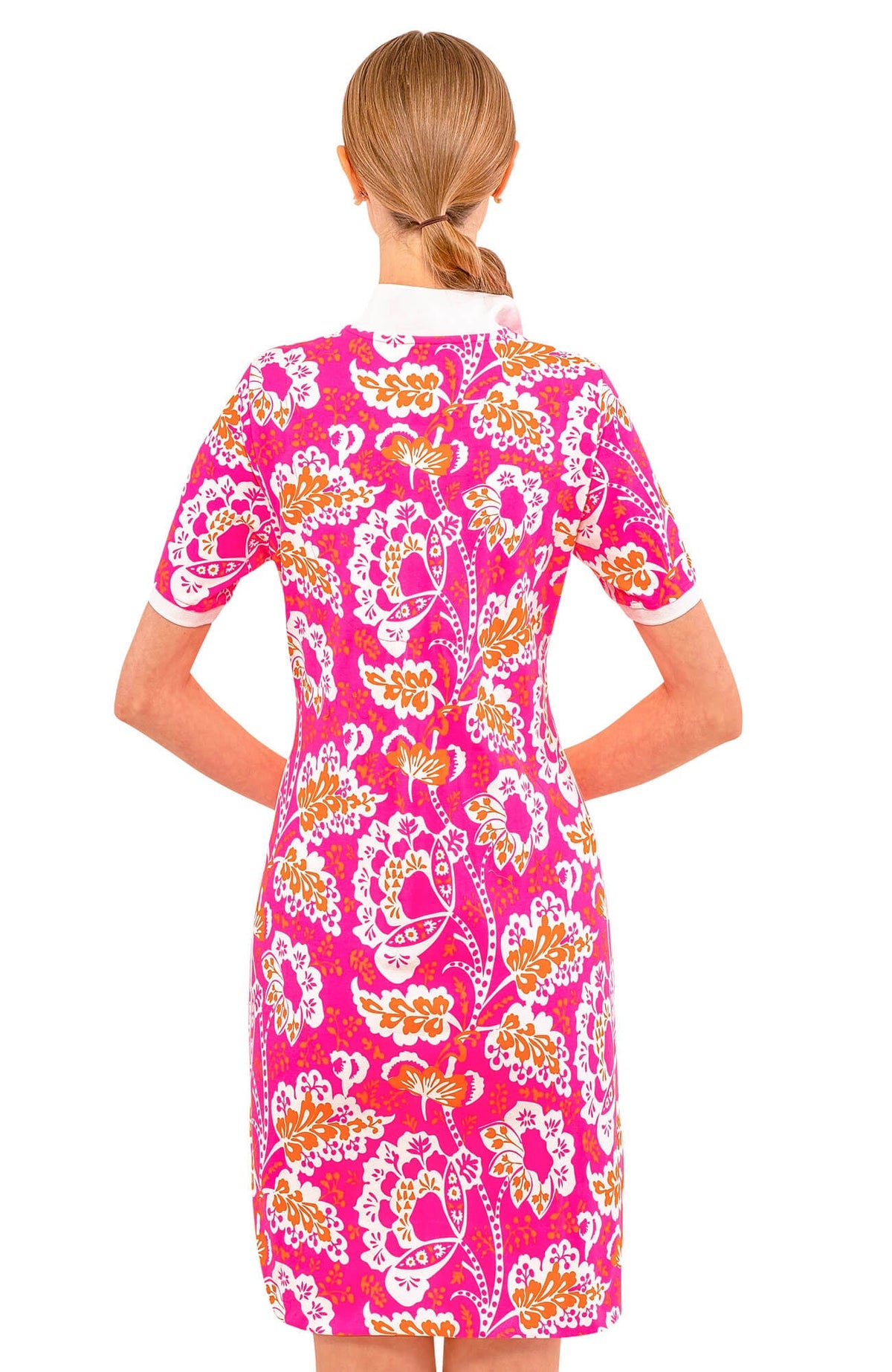 Pique Serve it Up Dress - Flora Pink Orange