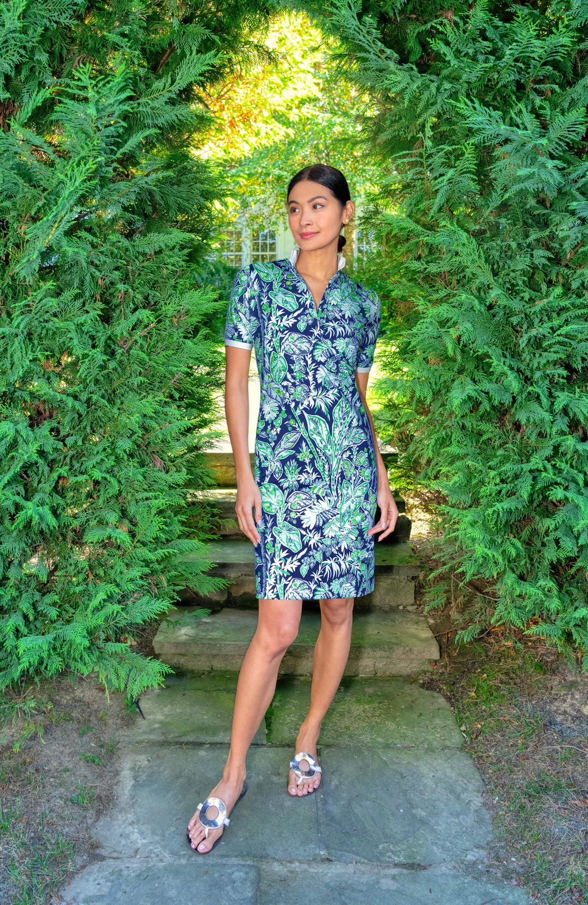 Jersey Serve It Up Dress - Vintage Vines