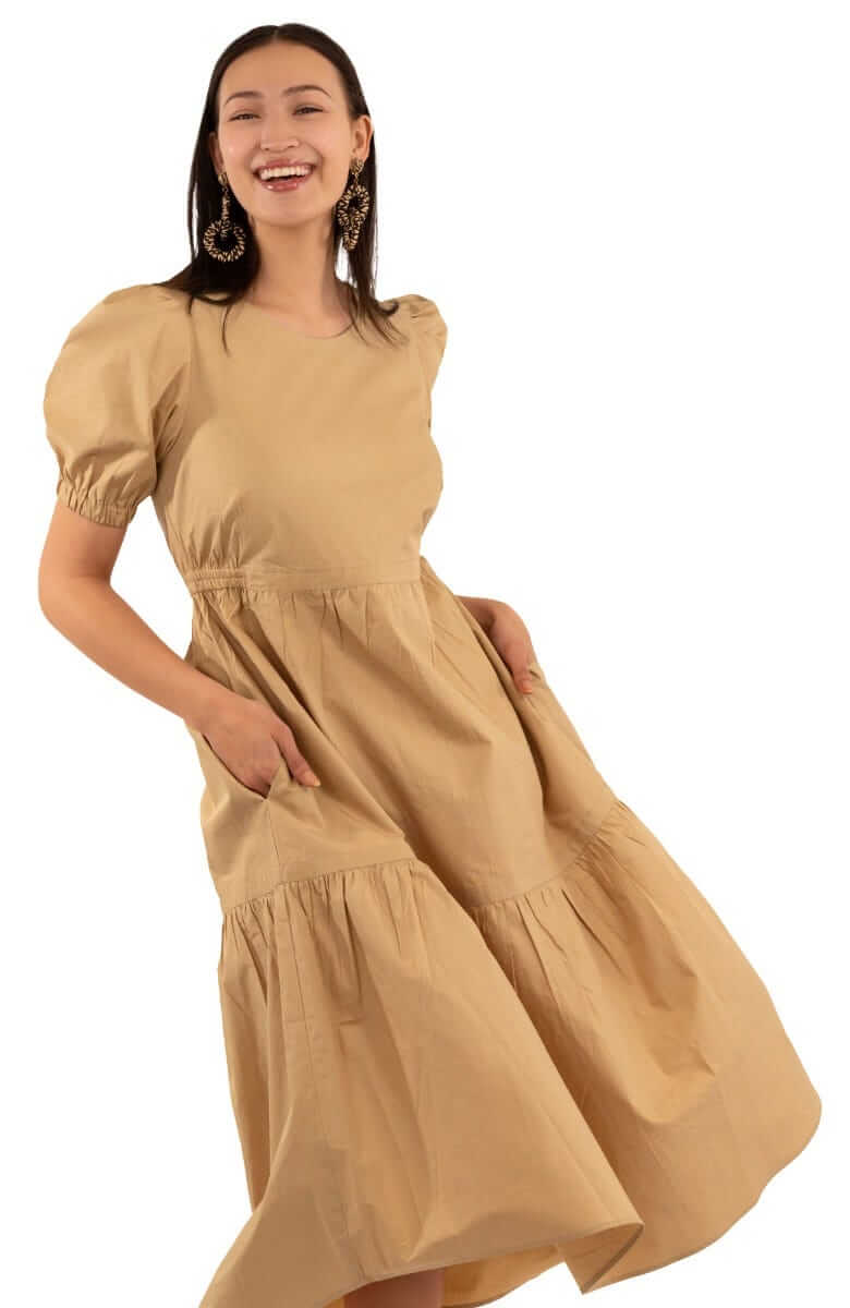 Frolic Dress - Solid - Final Sale Khaki