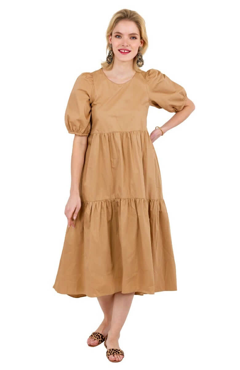 Frolic Dress - Solid - Final Sale Khaki