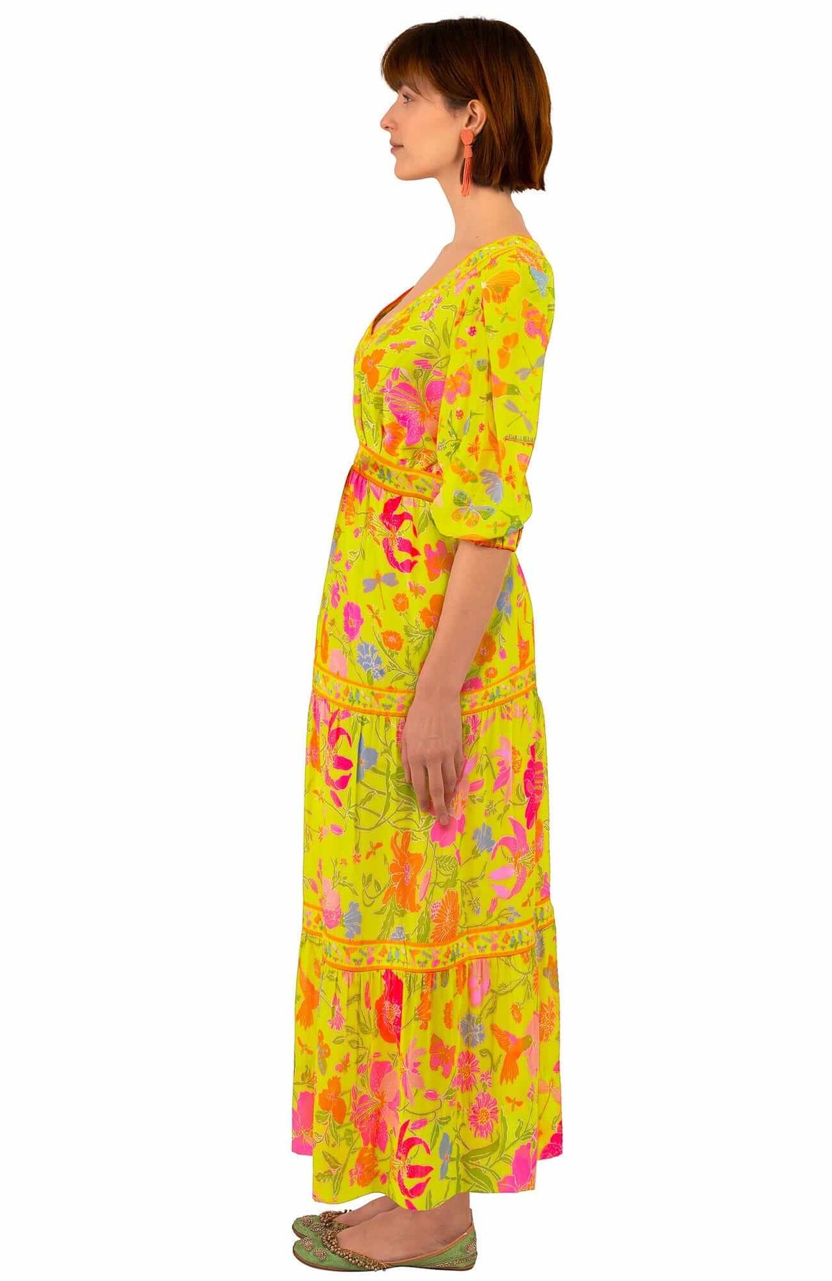 Strut Midi/Maxi - Birds &amp; The Bees Lime