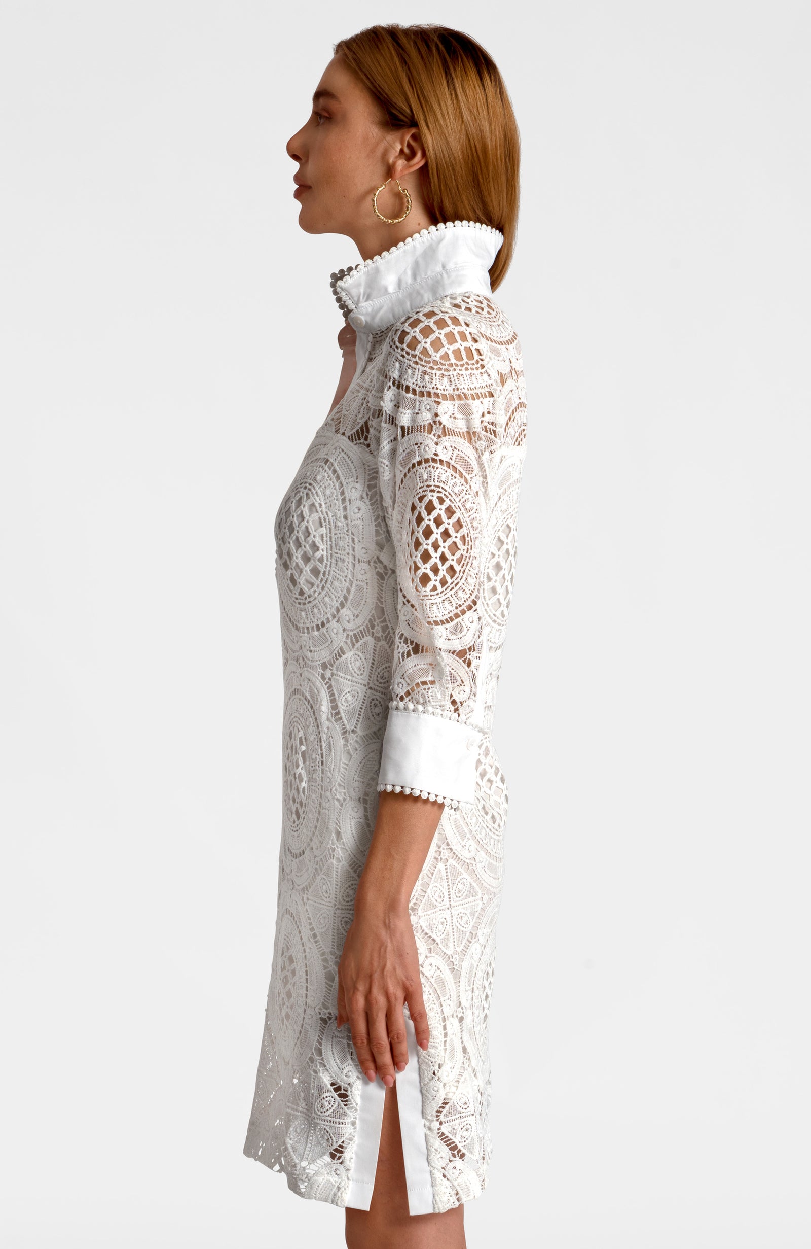 Shirt Tail Dress - Looking Glass White
