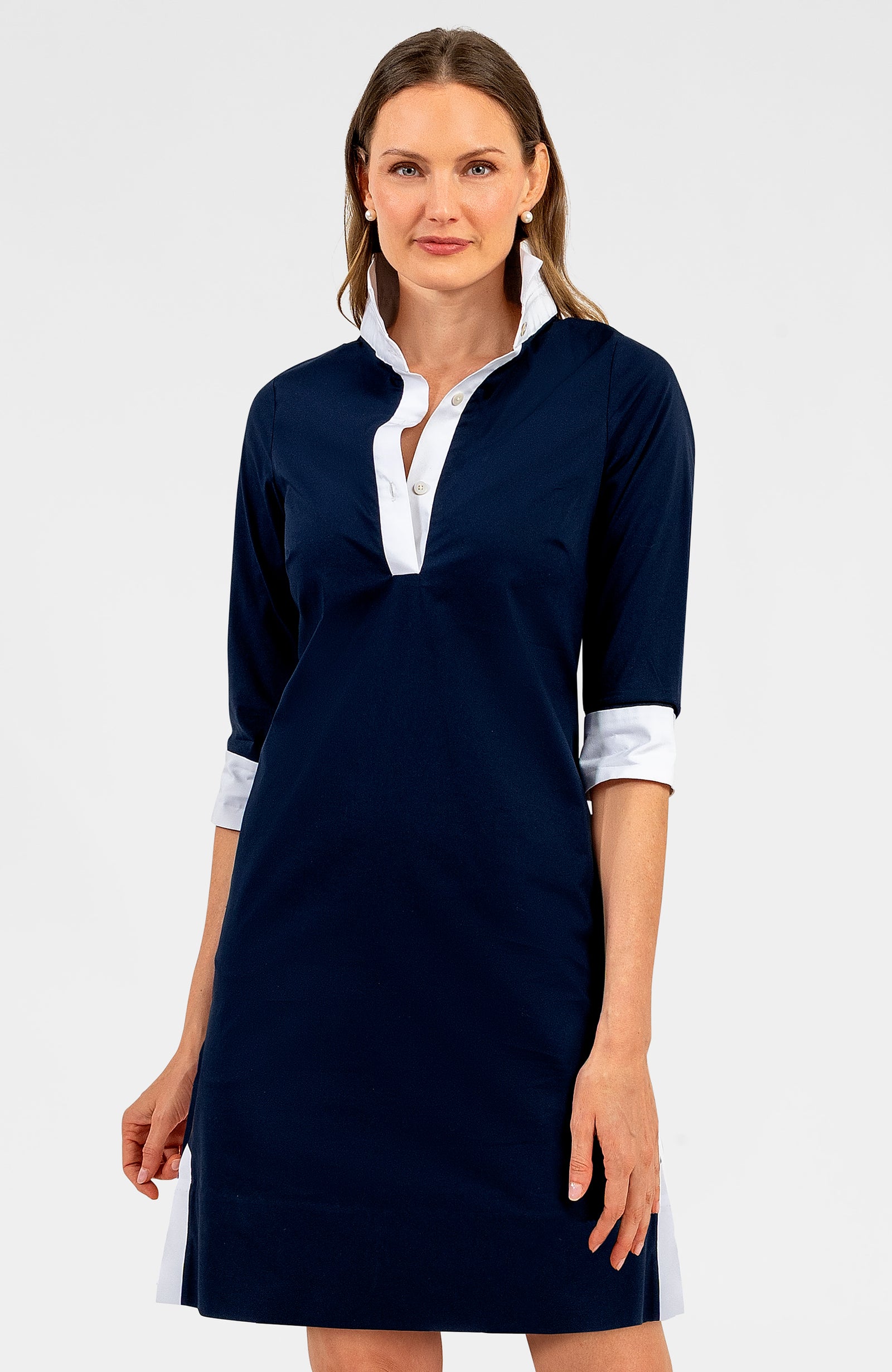 Shirt Tail Dress - Solid Navy