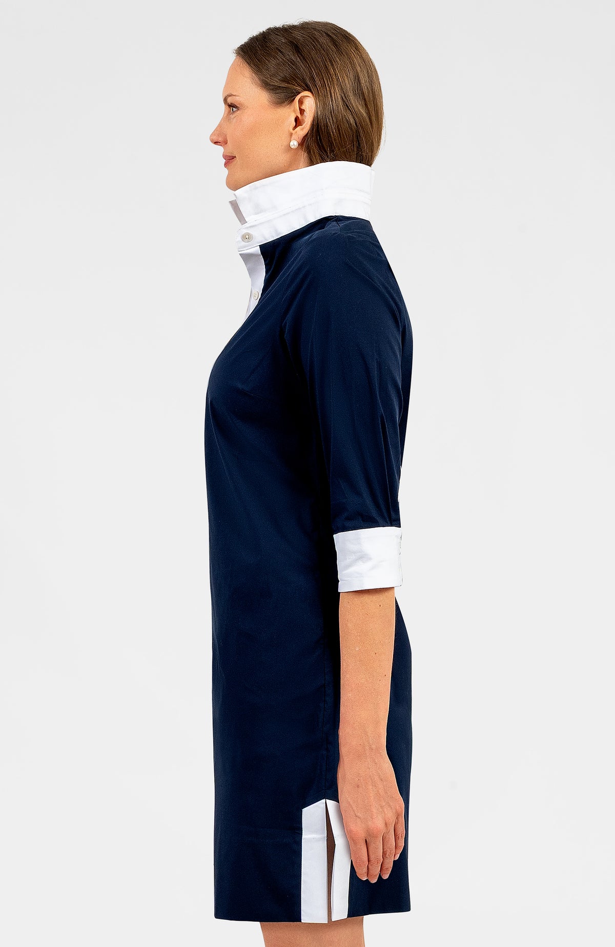 Shirt Tail Dress - Solid Navy