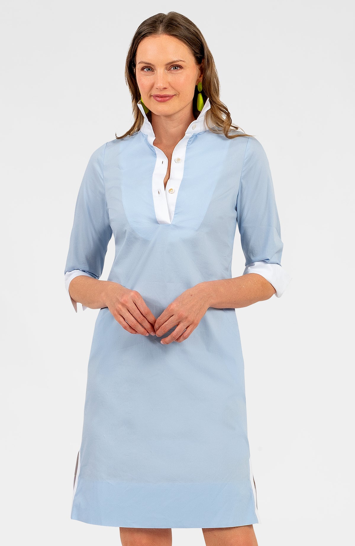 Shirt Tail Dress - Solid Periwinkle