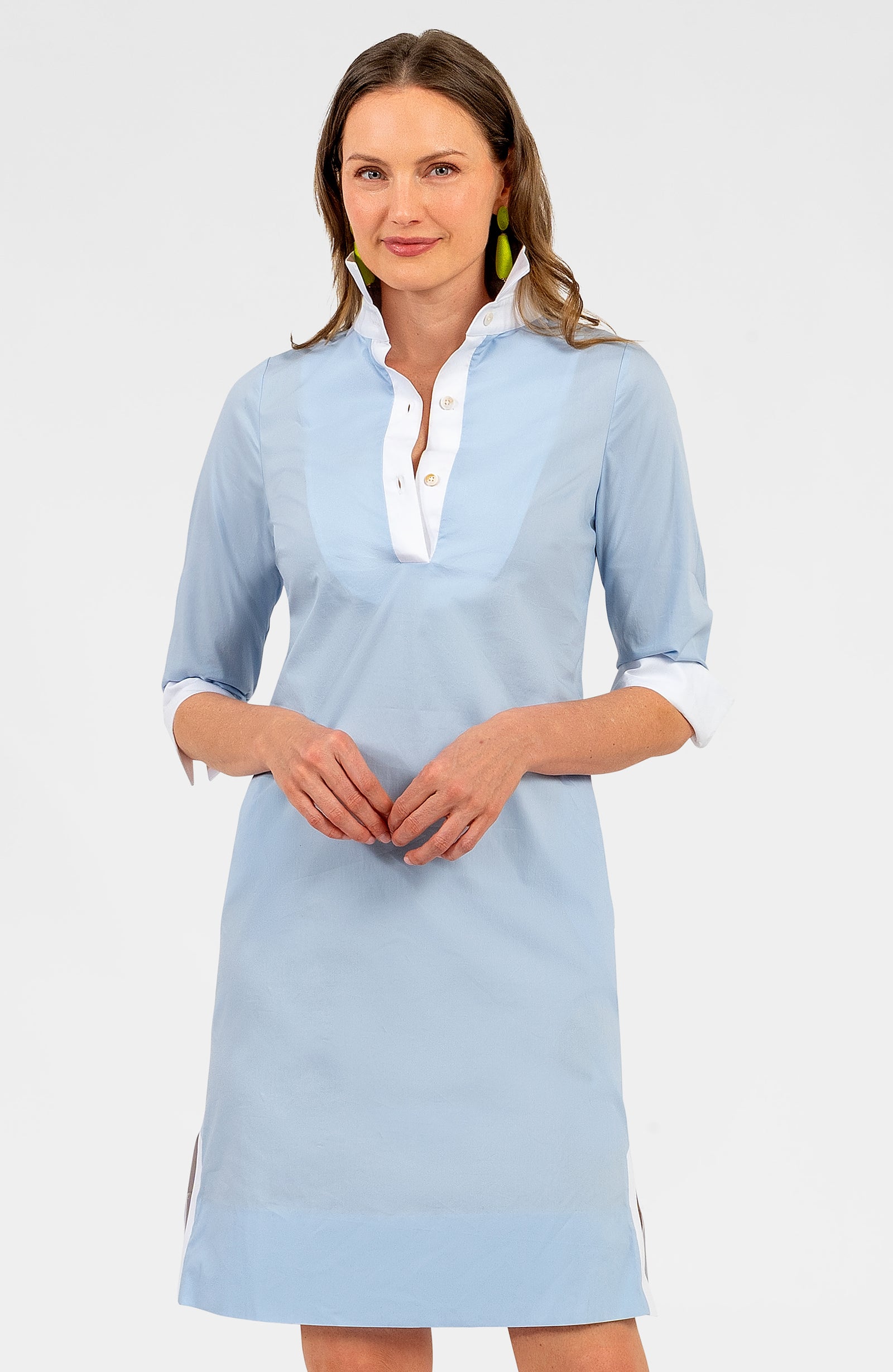 Shirt Tail Dress - Solid Periwinkle