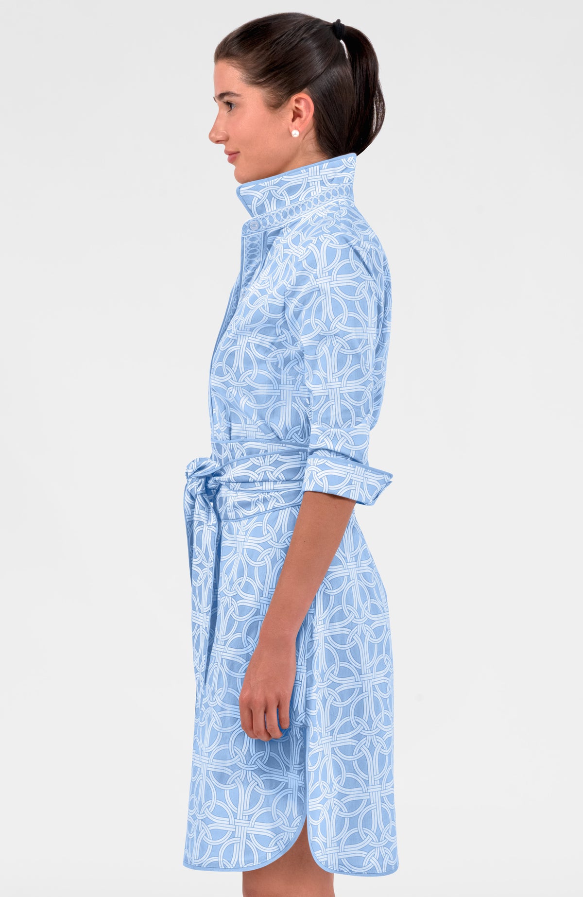 Shirt Tail Dress - Ring Toss Periwinkle