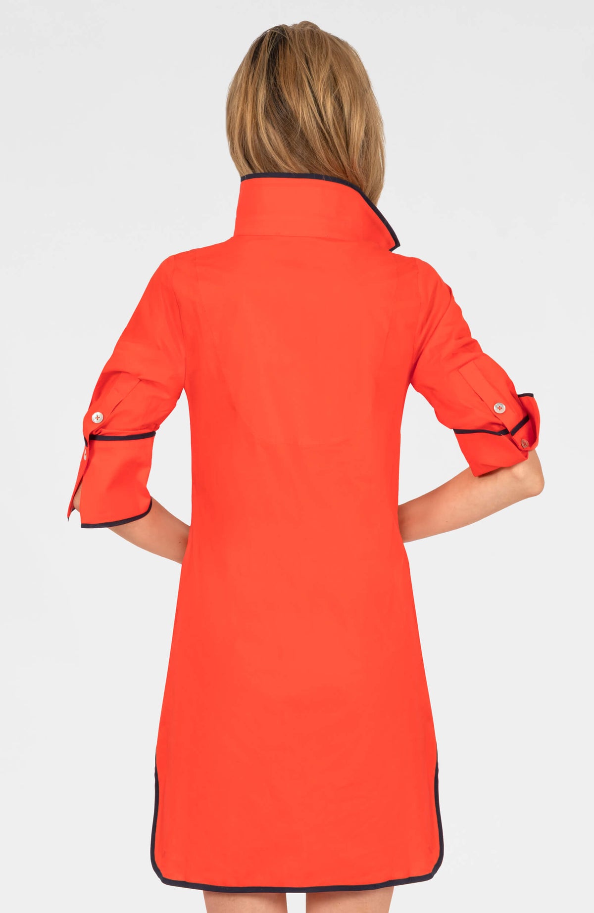 Shirt Tails Short Dress Cotton Wrc Navy