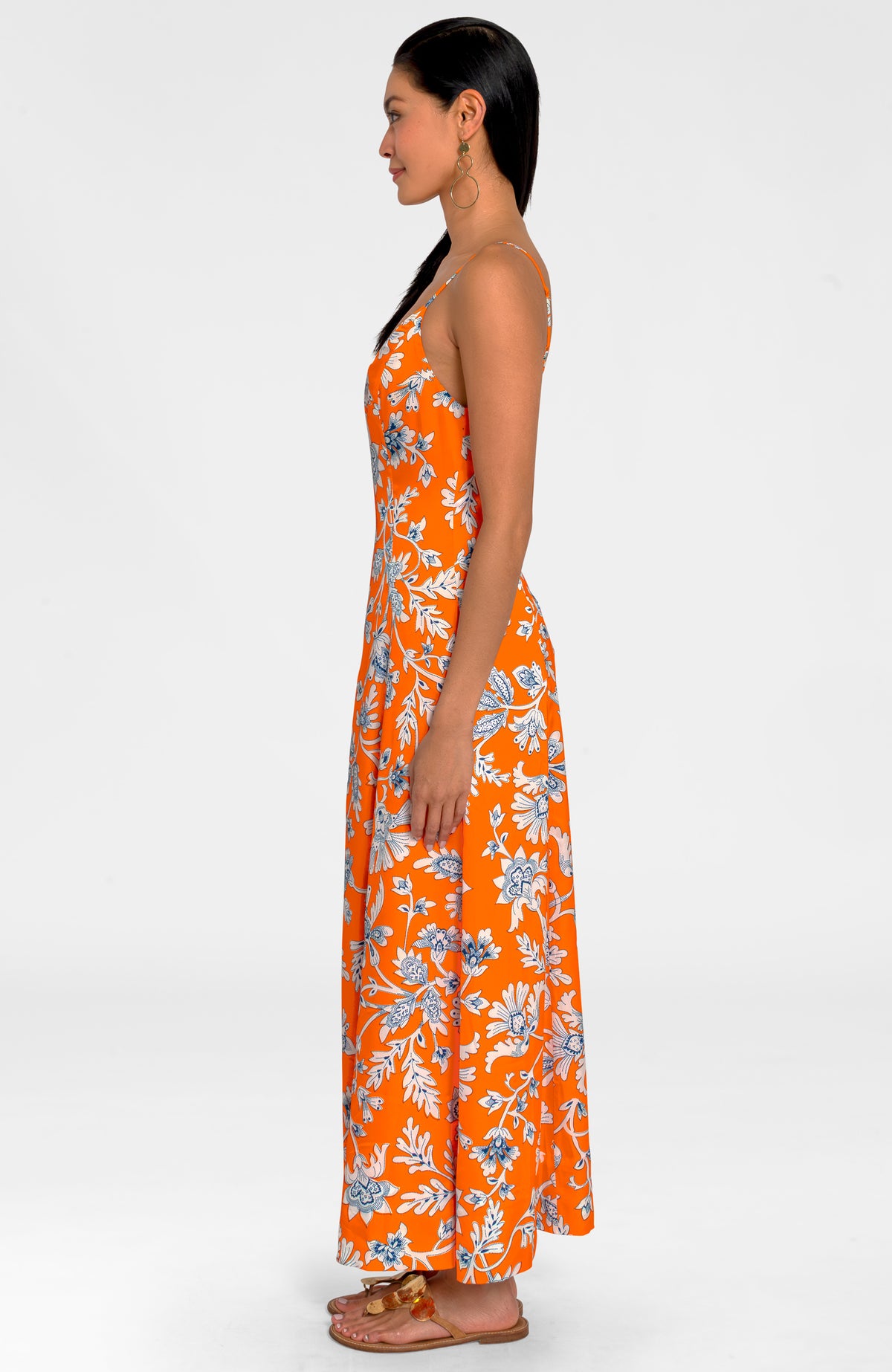 Sway &amp; Twirl Maxi Dress- Stunning Stippling Orange