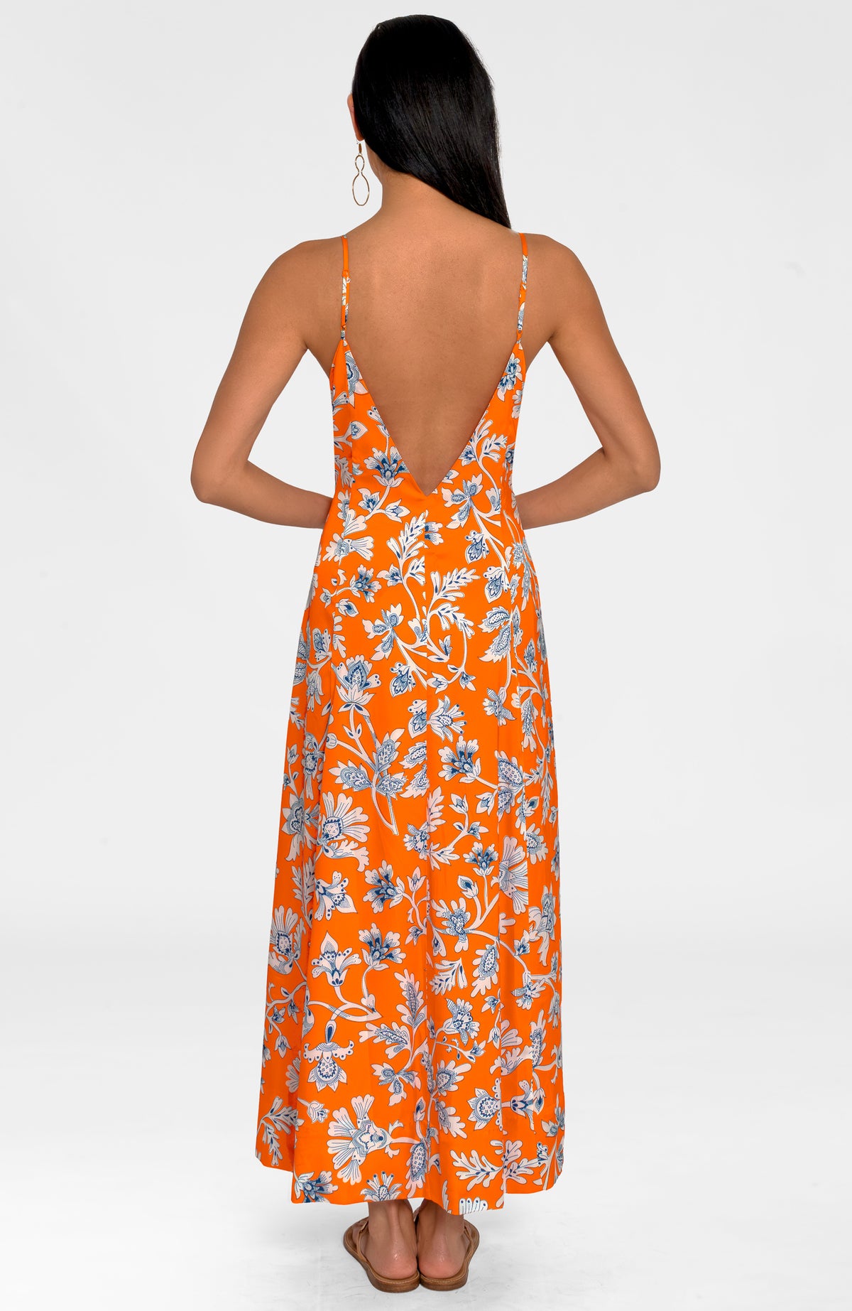 Sway &amp; Twirl Maxi Dress- Stunning Stippling Orange