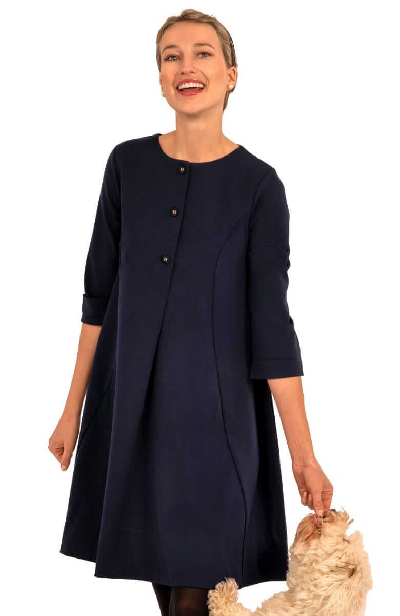 Ponte Ursula Dress - Uptown Girl Navy