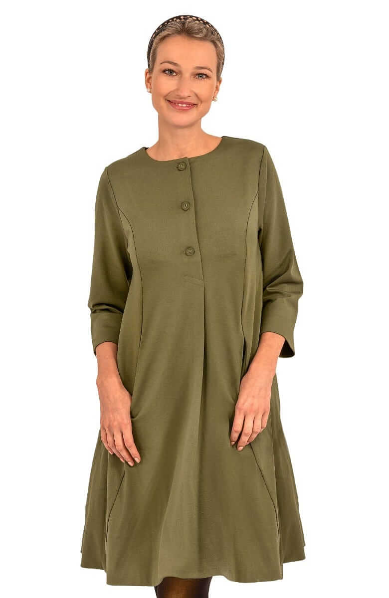 Ponte Ursula Dress - Uptown Girl Olive