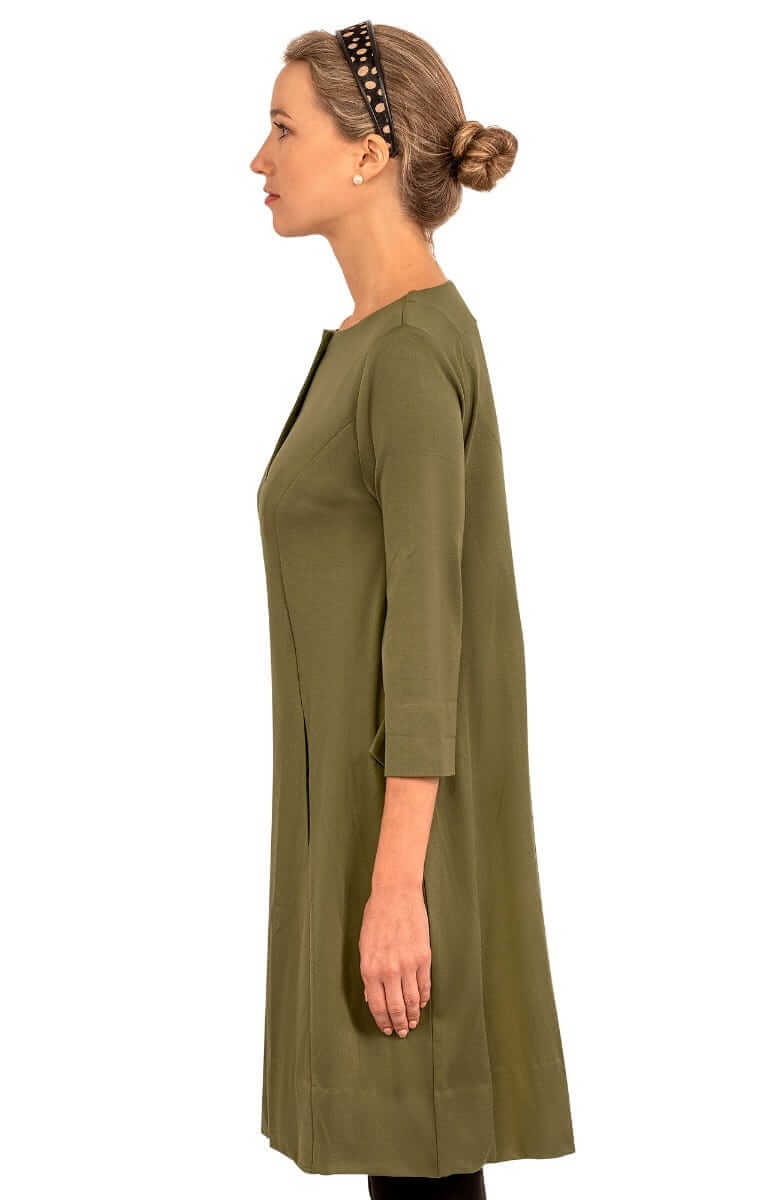 Ponte Ursula Dress - Uptown Girl - Final Sale Olive