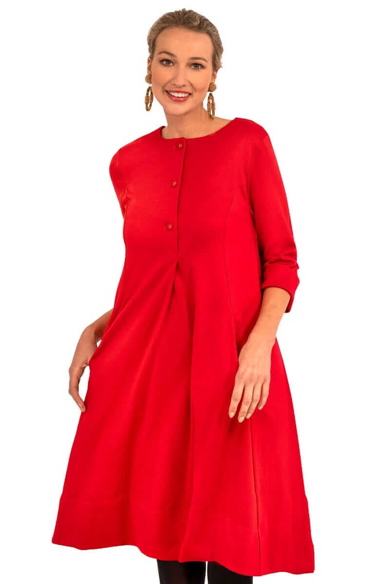 Ponte Ursula Dress - Uptown Girl Red