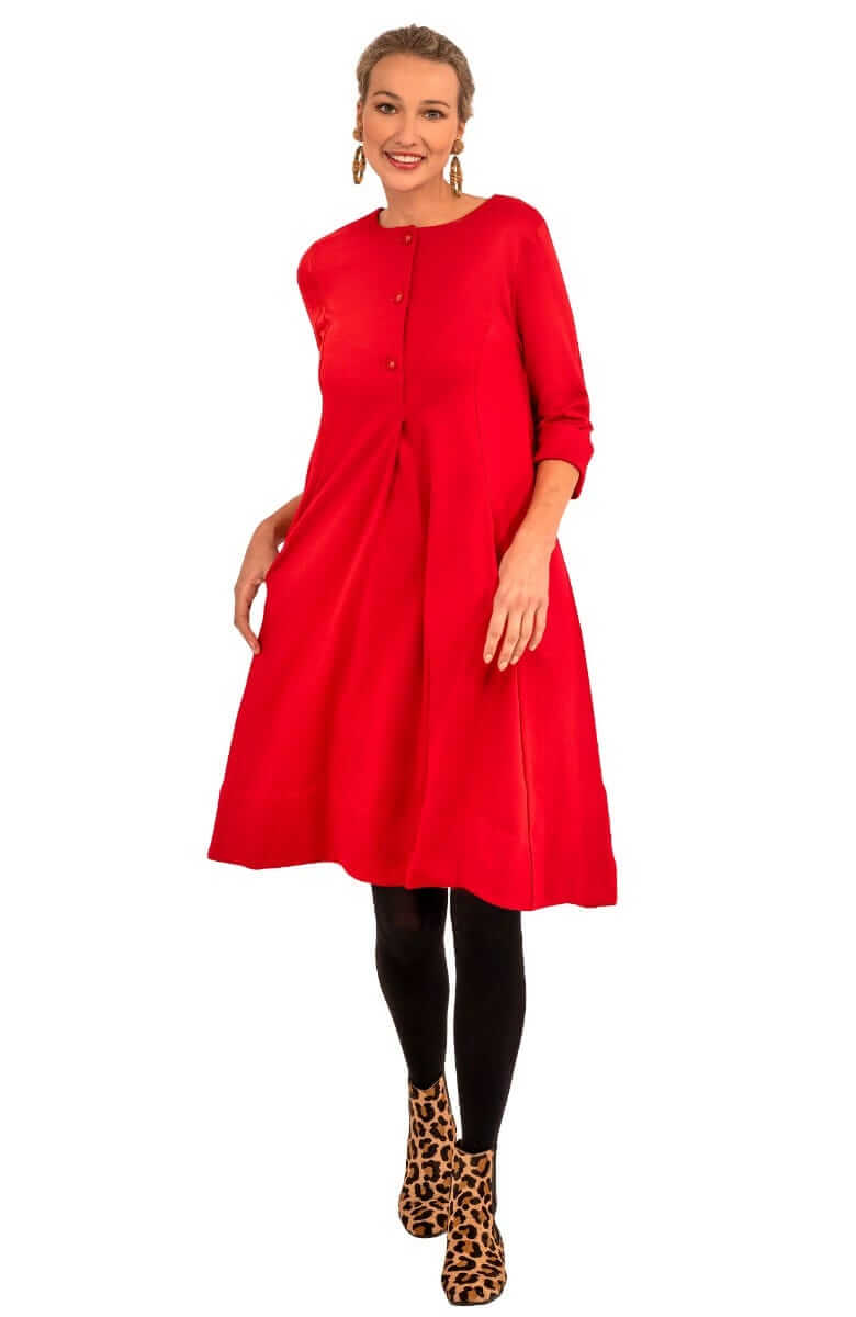 Ponte Ursula Dress - Uptown Girl - Final Sale Red