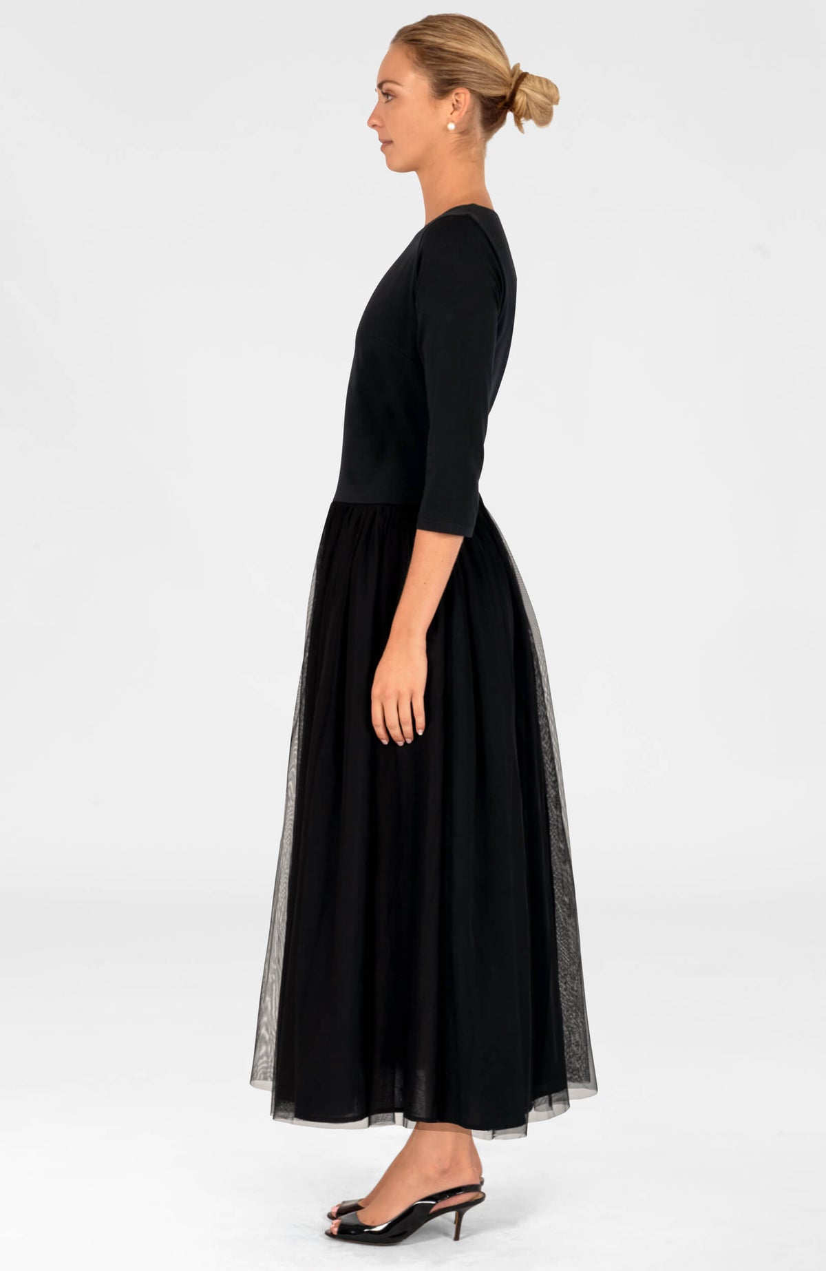 TuTu Tulle 3/4 Sleeve - Long Dress
