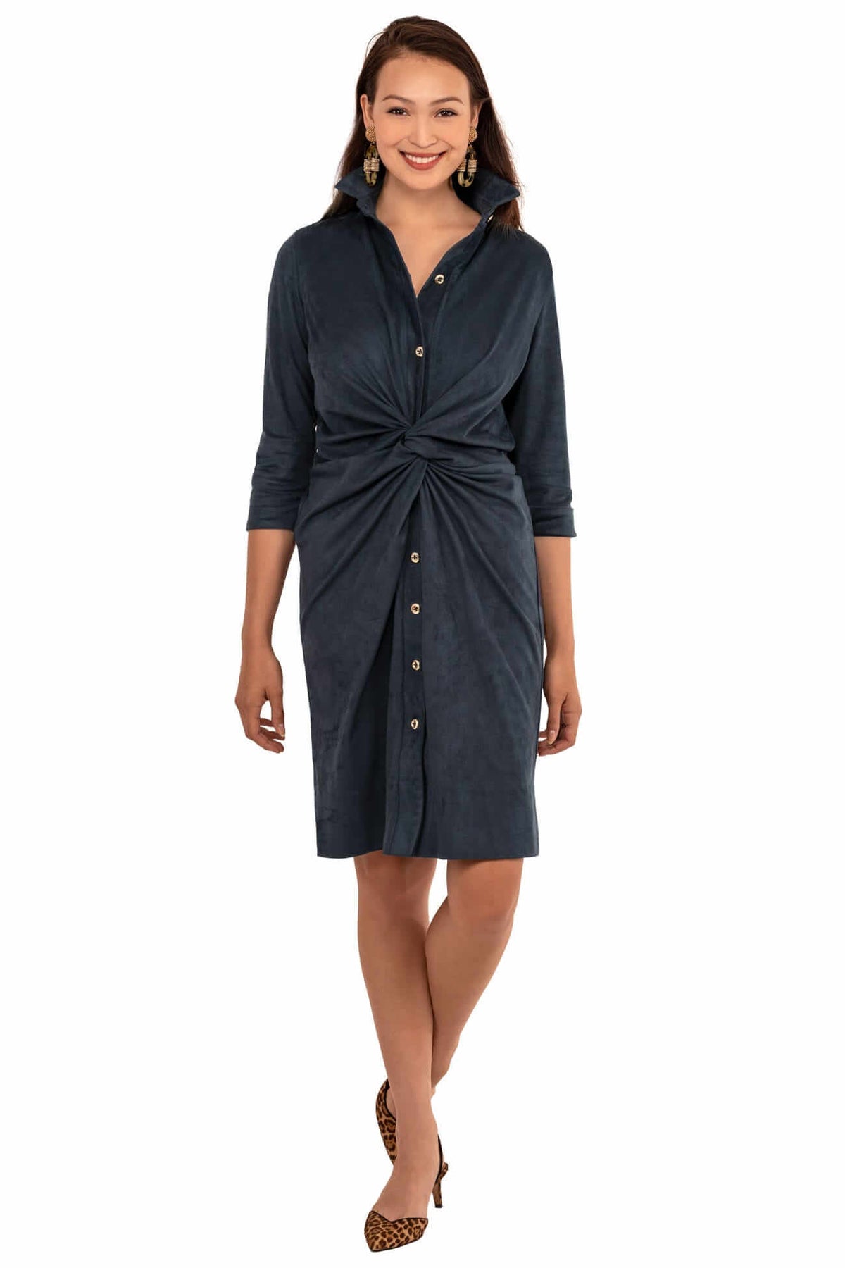 Ultra Suede Twist &amp; Shout Dress - Final Sale Navy