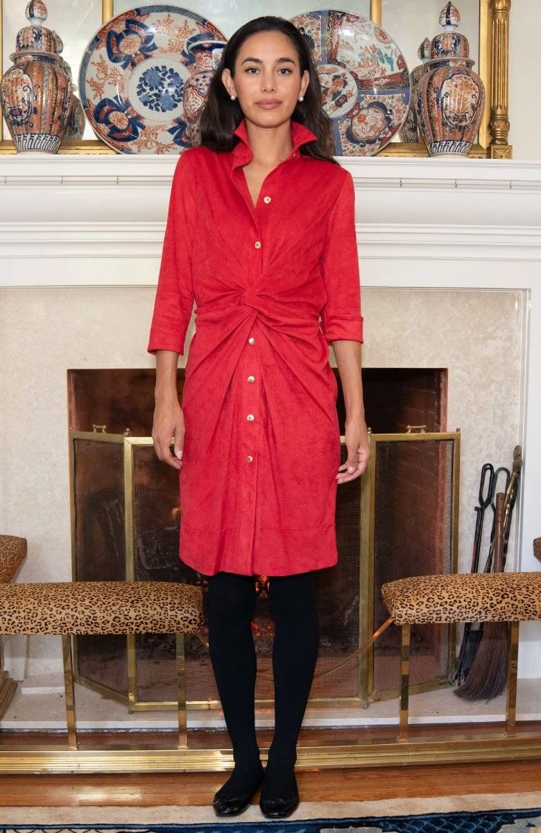 Ultra Suede Twist &amp; Shout Dress - Final Sale Red