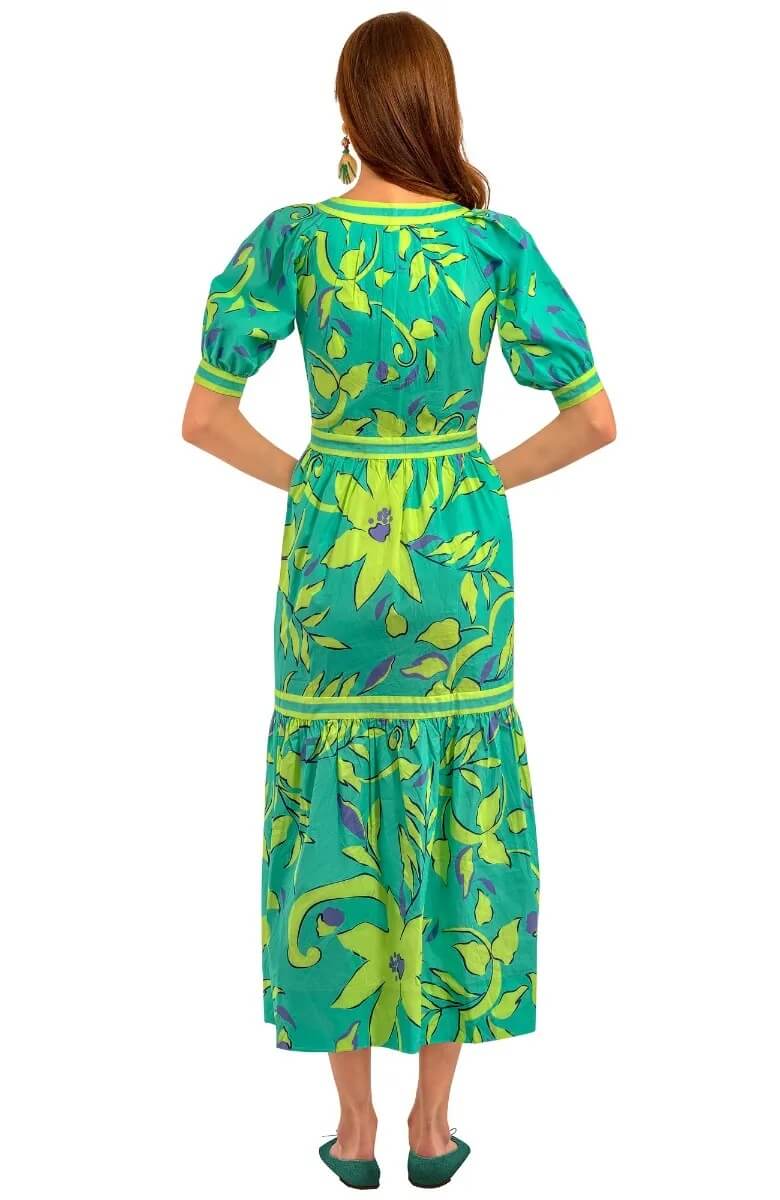 Viviers Dress - Full Bloom Turquoise