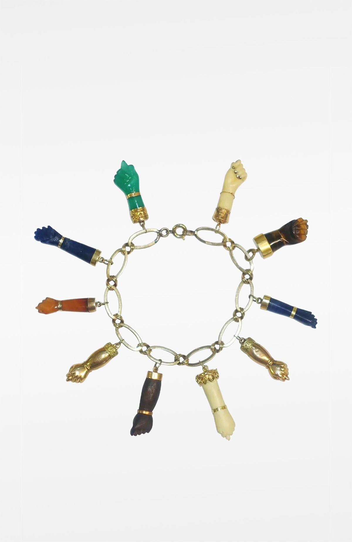 14K Gold 10-Figa Charm Bracelet