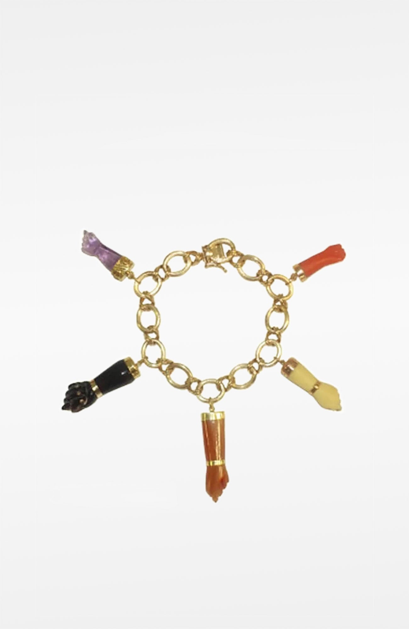 14k Gold 5-Figa Charm Bracelet