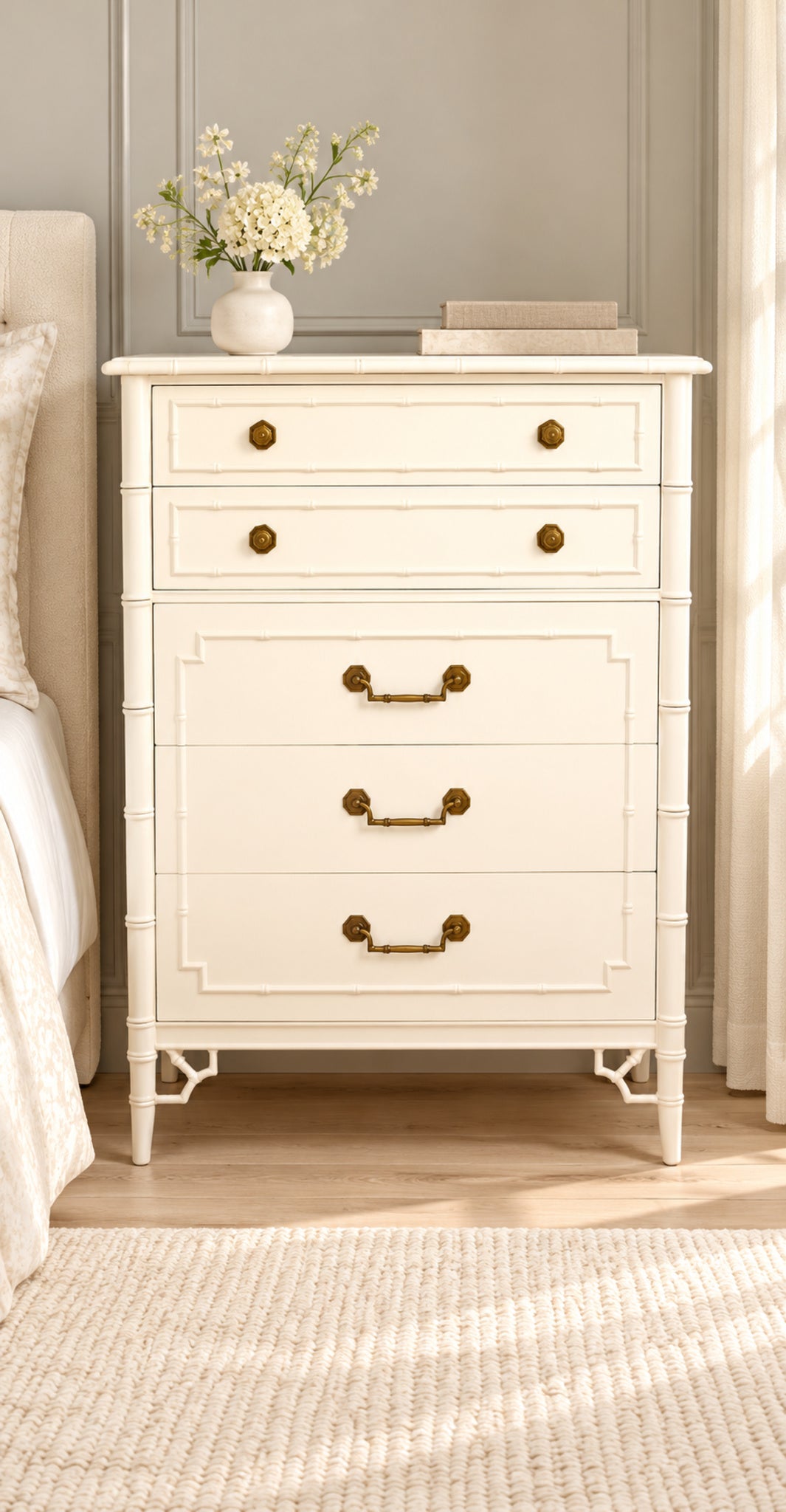 Faux Bamboo Chest of Drawers.