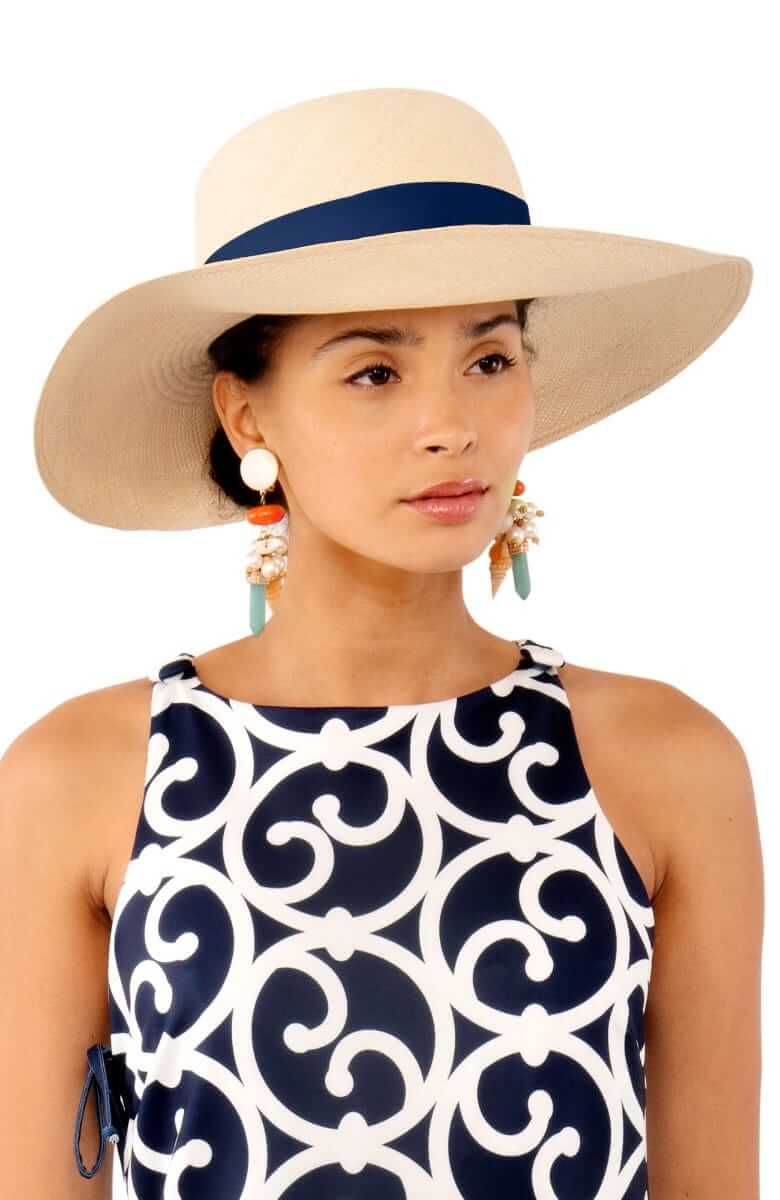 Hand Woven Panama Hat - Cannes Navy