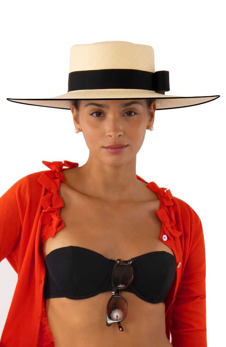 Hand Woven Panama Hat - Cap Ferrat Black