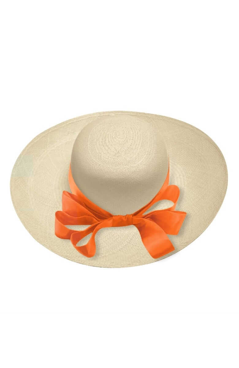 Hand Woven Panama Hat - Cap Ferrat Orange