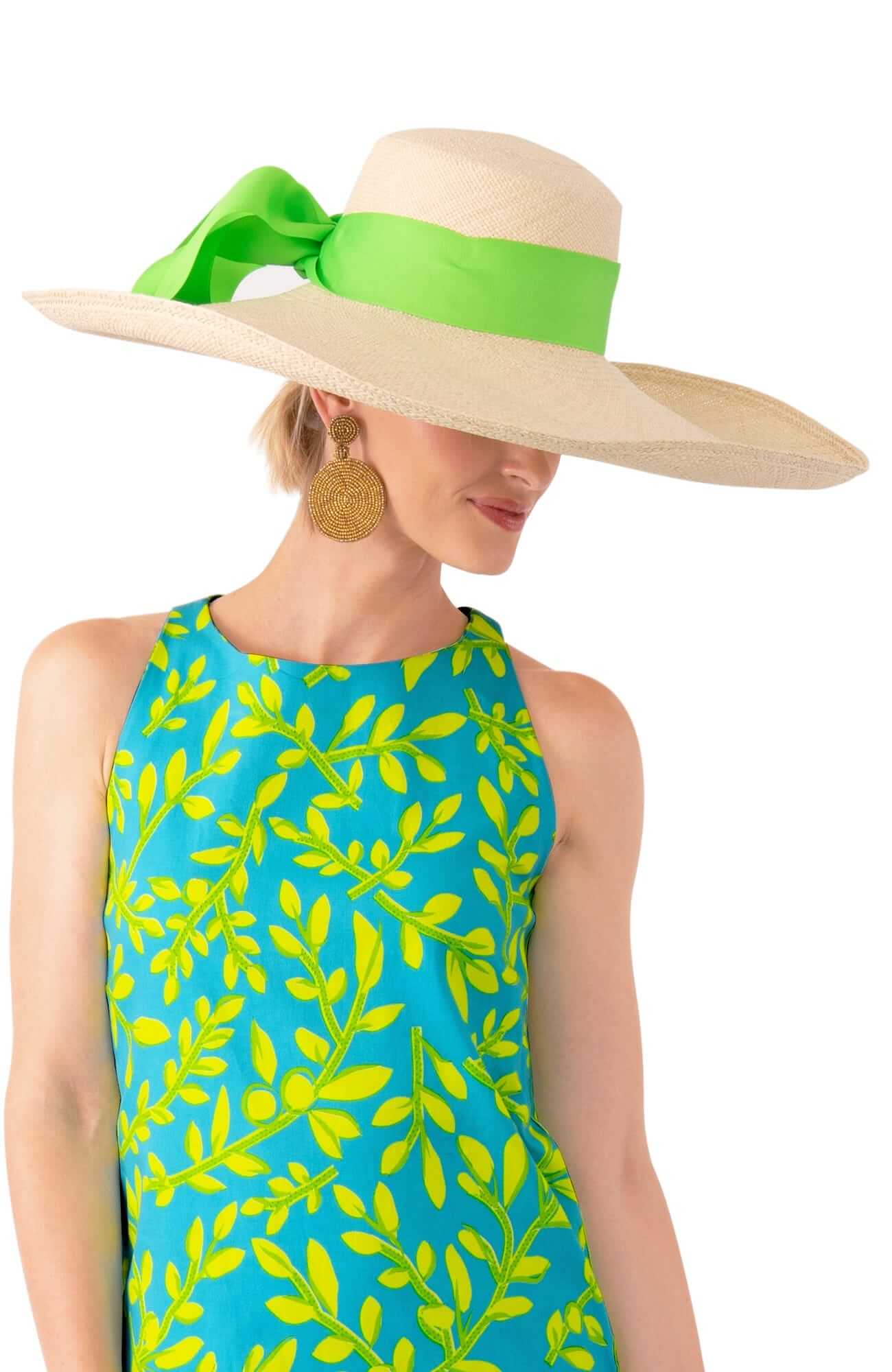 Hand Woven Panama Hat - St Tropez Lime