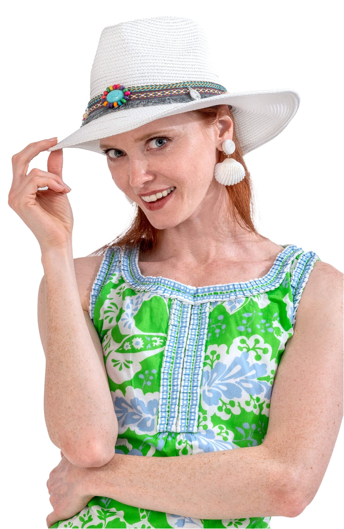 Mermaid Cowboy Hat - Band White One Size