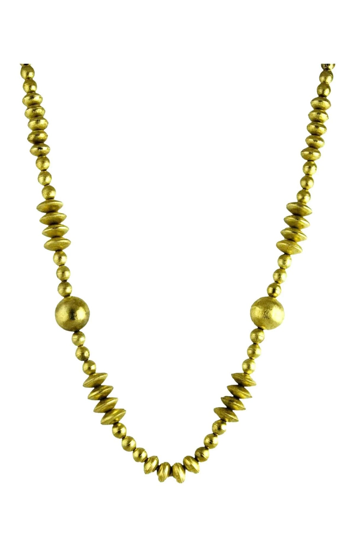 &quot;The Athena&quot; Long Beaded Necklace Gold