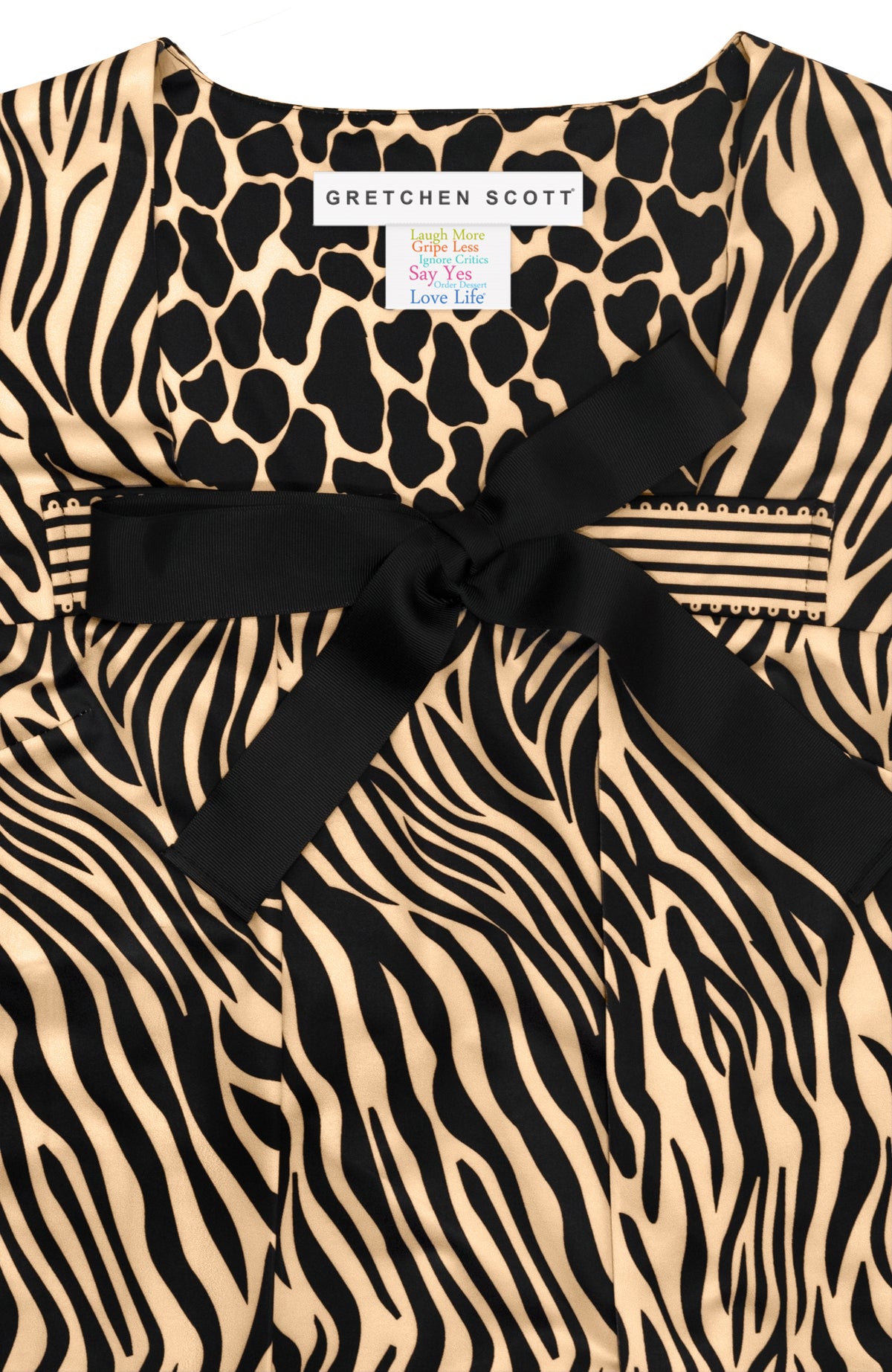 Bowtastic Dress - Animal Instincts Zebra khaki