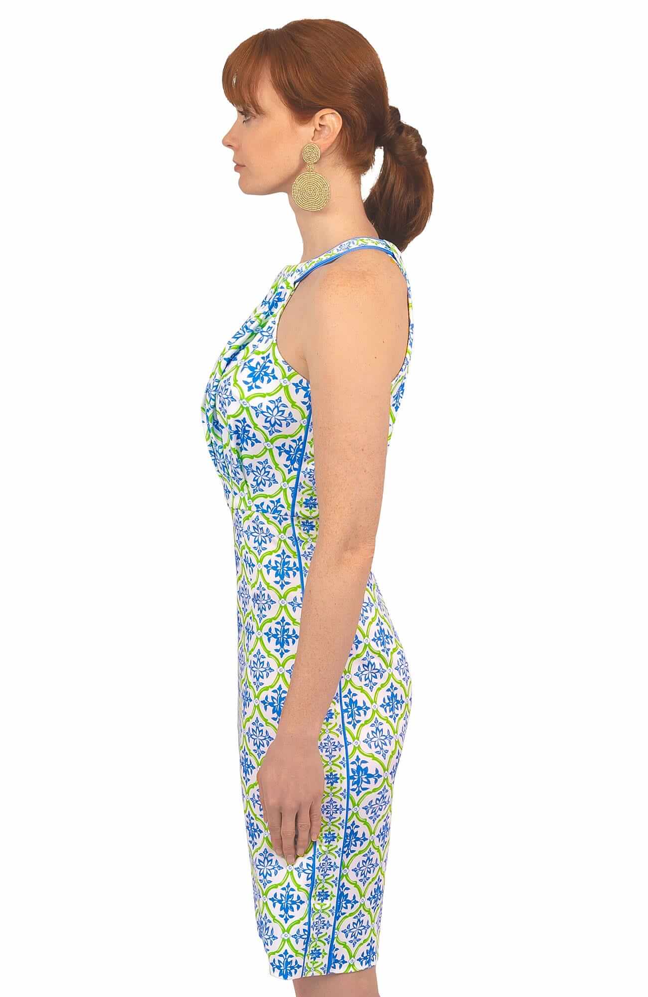 Jersey Bougie Dress - East India - Final Sale Blue Green