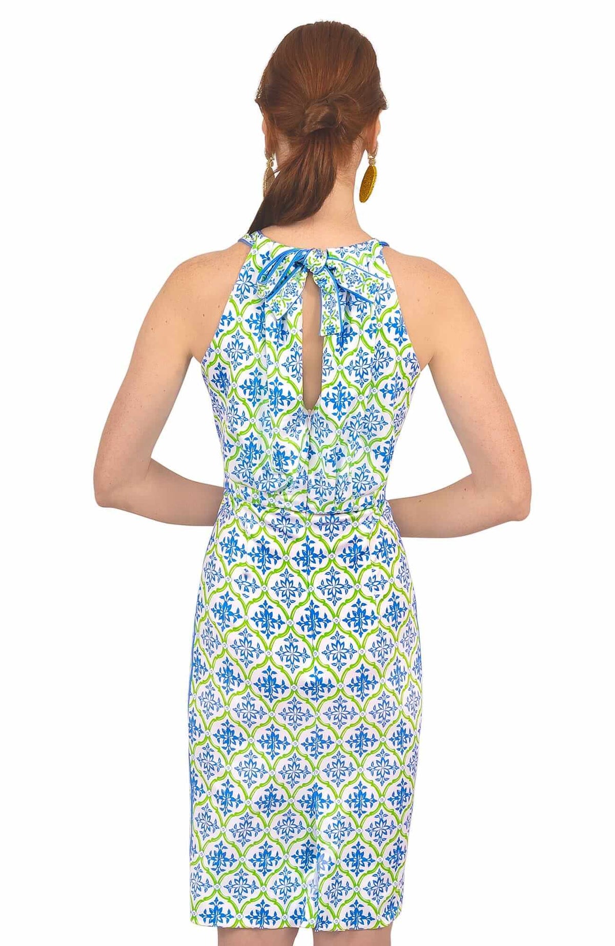 Jersey Bougie Dress - East India - Final Sale Blue Green