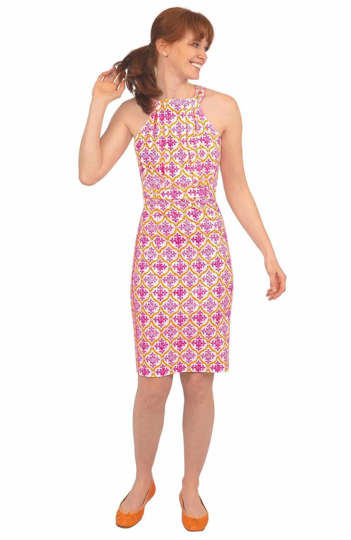 Jersey Bougie Dress - East India Pink Orange