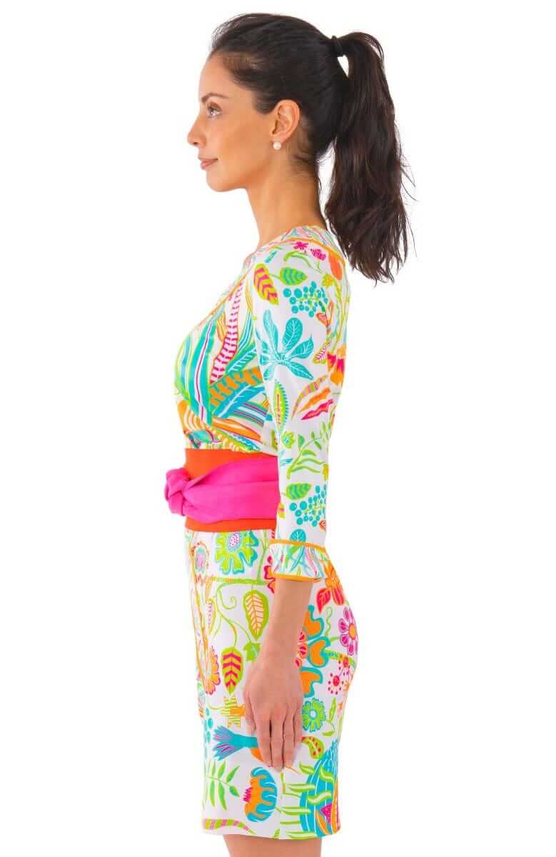 Jersey Bordertown Dress - Hummingbird Heaven Multi