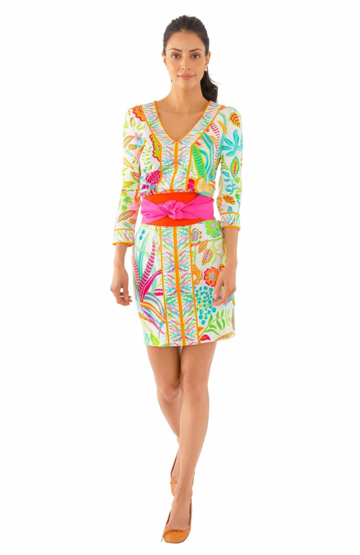 Jersey Bordertown Dress - Hummingbird Heaven Multi