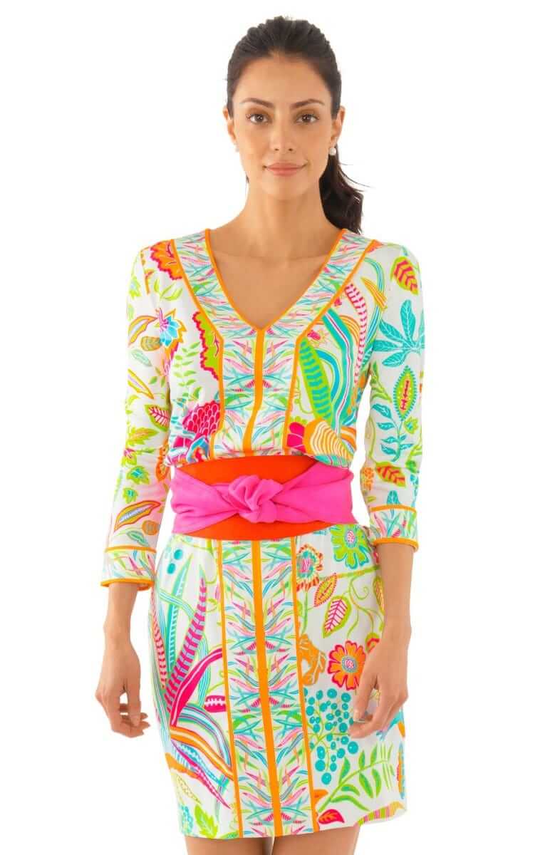 Jersey Bordertown Dress - Hummingbird Heaven Multi