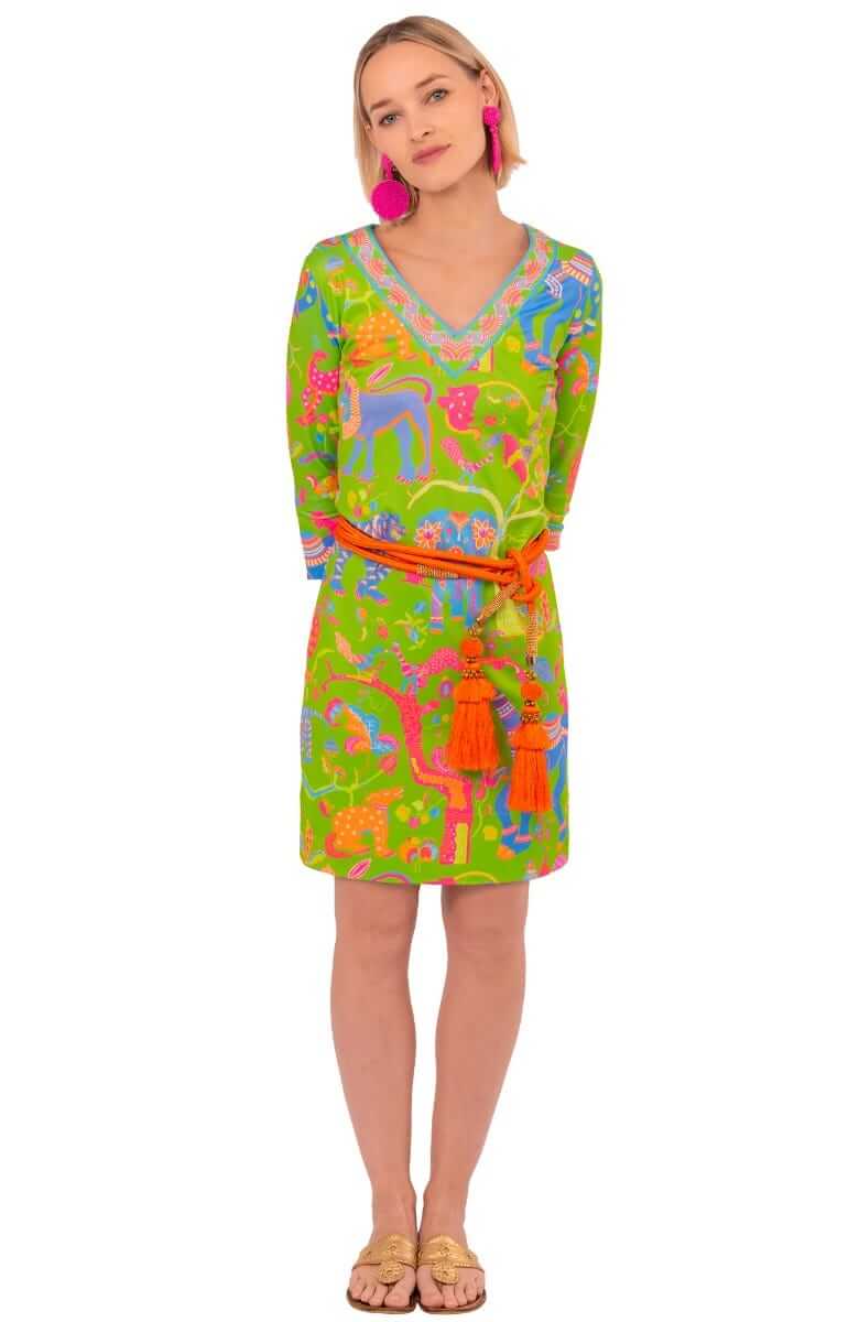 Banded V Jersey Dress Animal Kingdom - Final Sale Navy Kelly