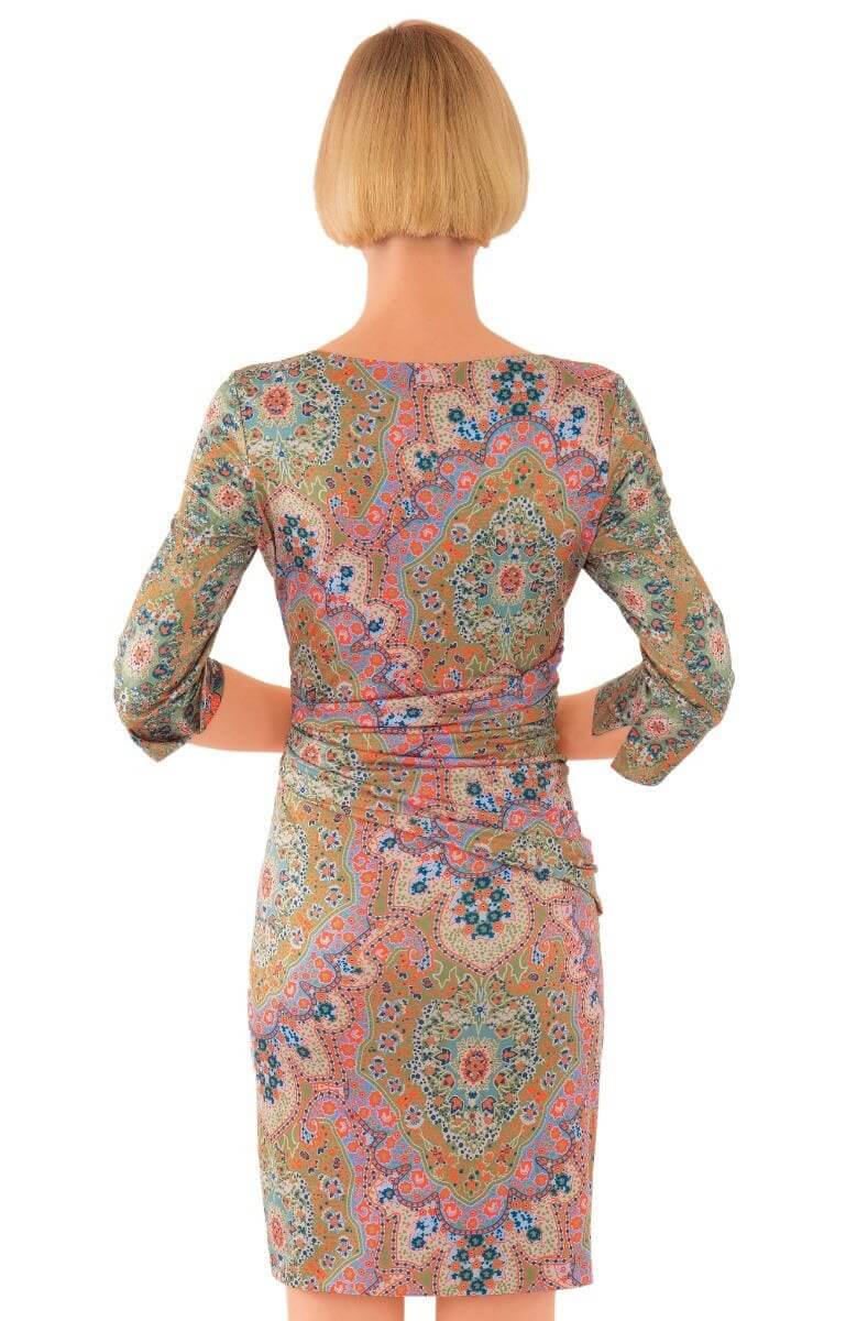 Jersey Corset Dress - Pleasantly Paisley - Final Sale Olive