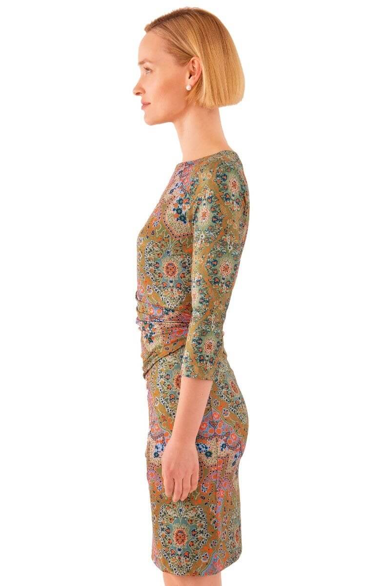 Jersey Corset Dress - Pleasantly Paisley - Final Sale Olive