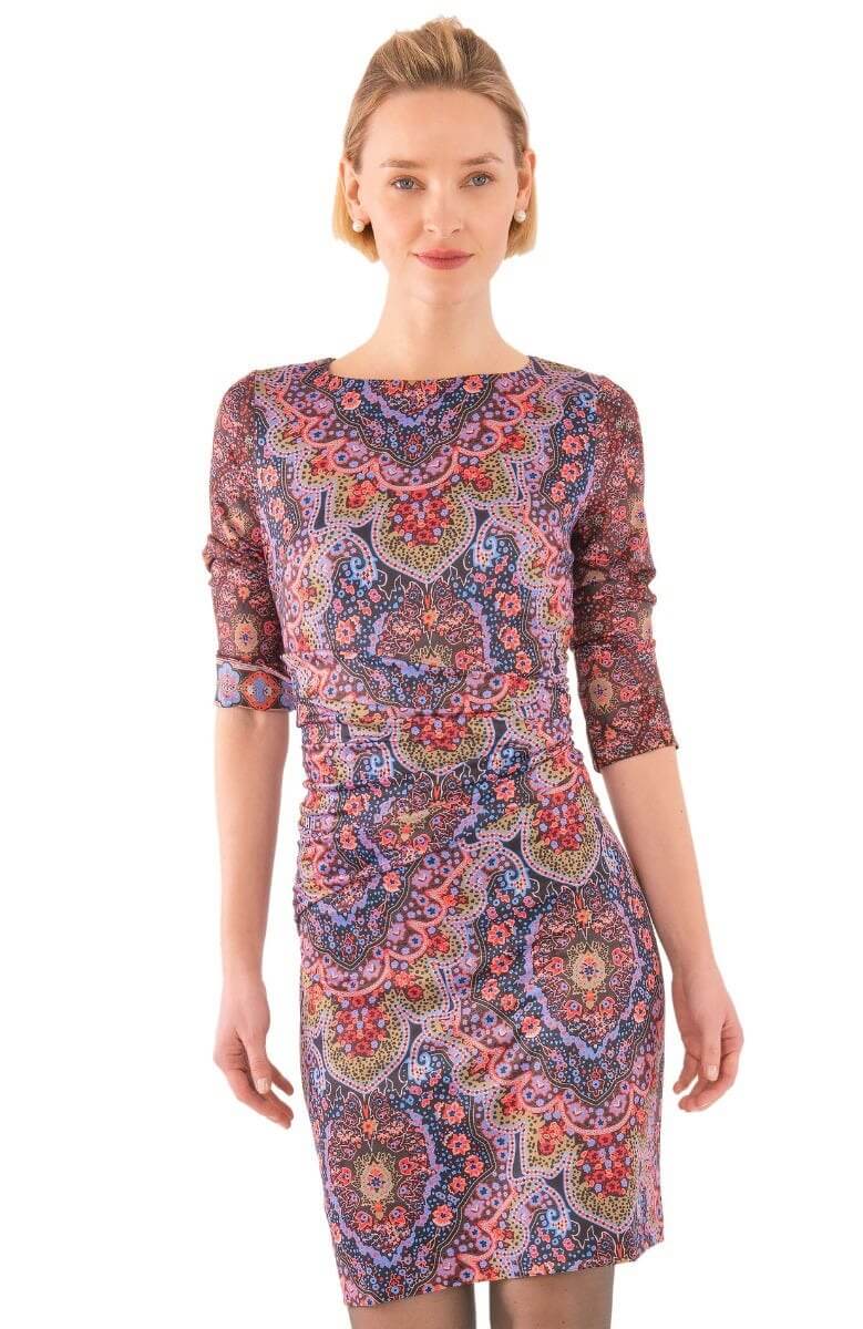 Jersey Corset Dress - Pleasantly Paisley - Final Sale Black