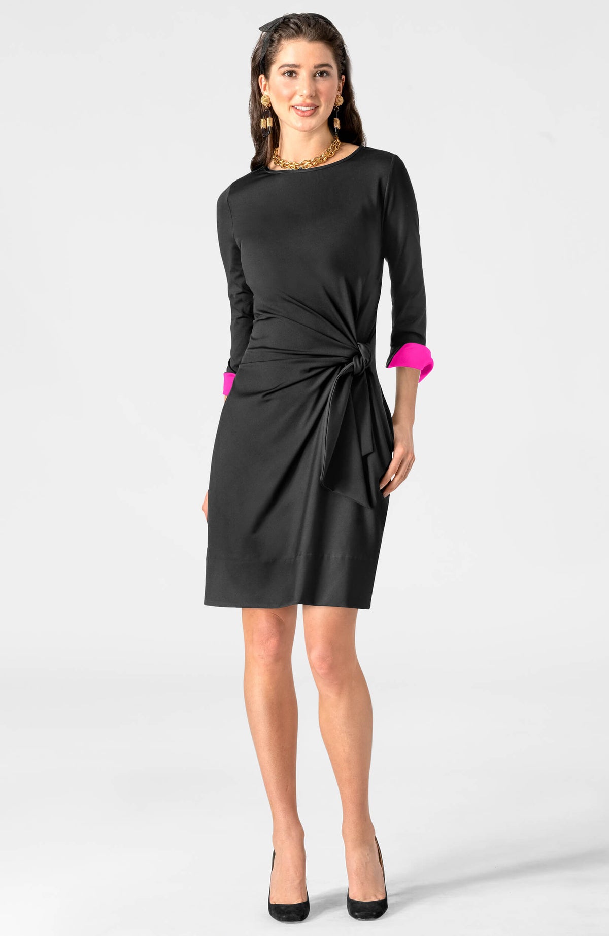 Cinch &amp; Tie Dress - Solid Black