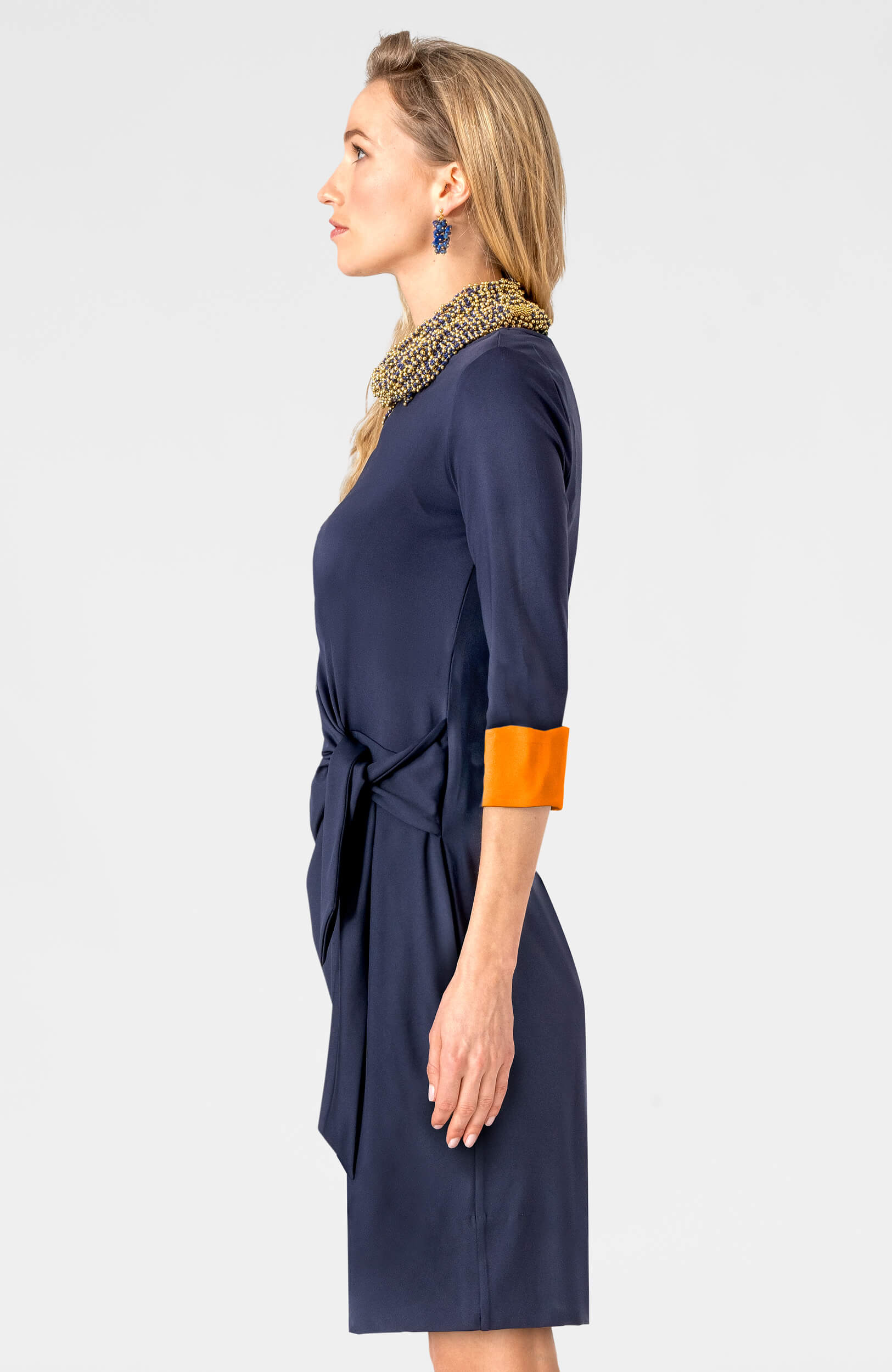 Cinch & Tie Dress - Solid (Pre-Order) Navy